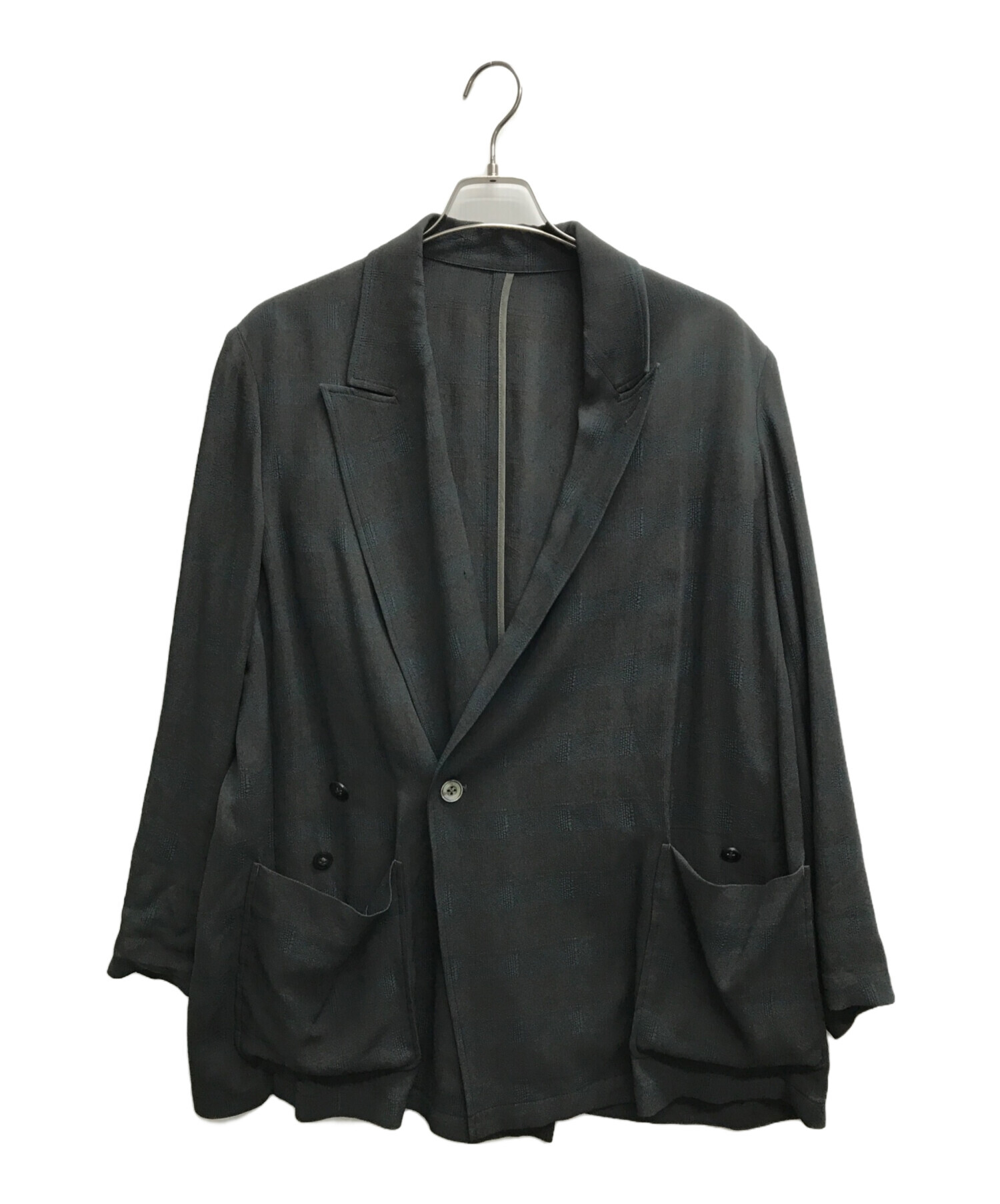 YOKE PLAID JACQUARD DOUBLE BREASTED JKT