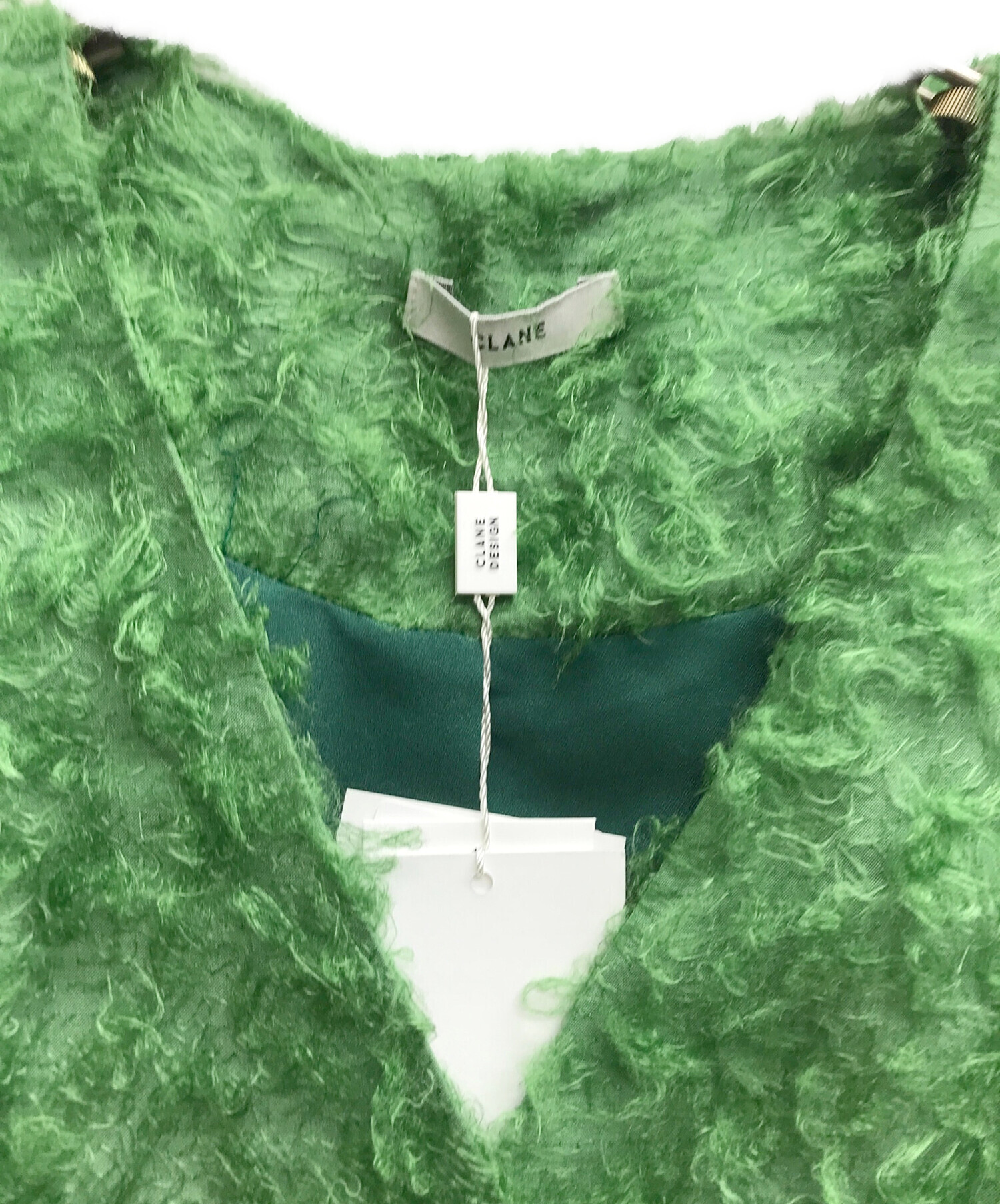 クラネ FEATHER SHELL BUTTON CARDIGAN 中古・古着通販】CLANE (クラネ) FEATHER SHELL BUTTON CARDIGAN