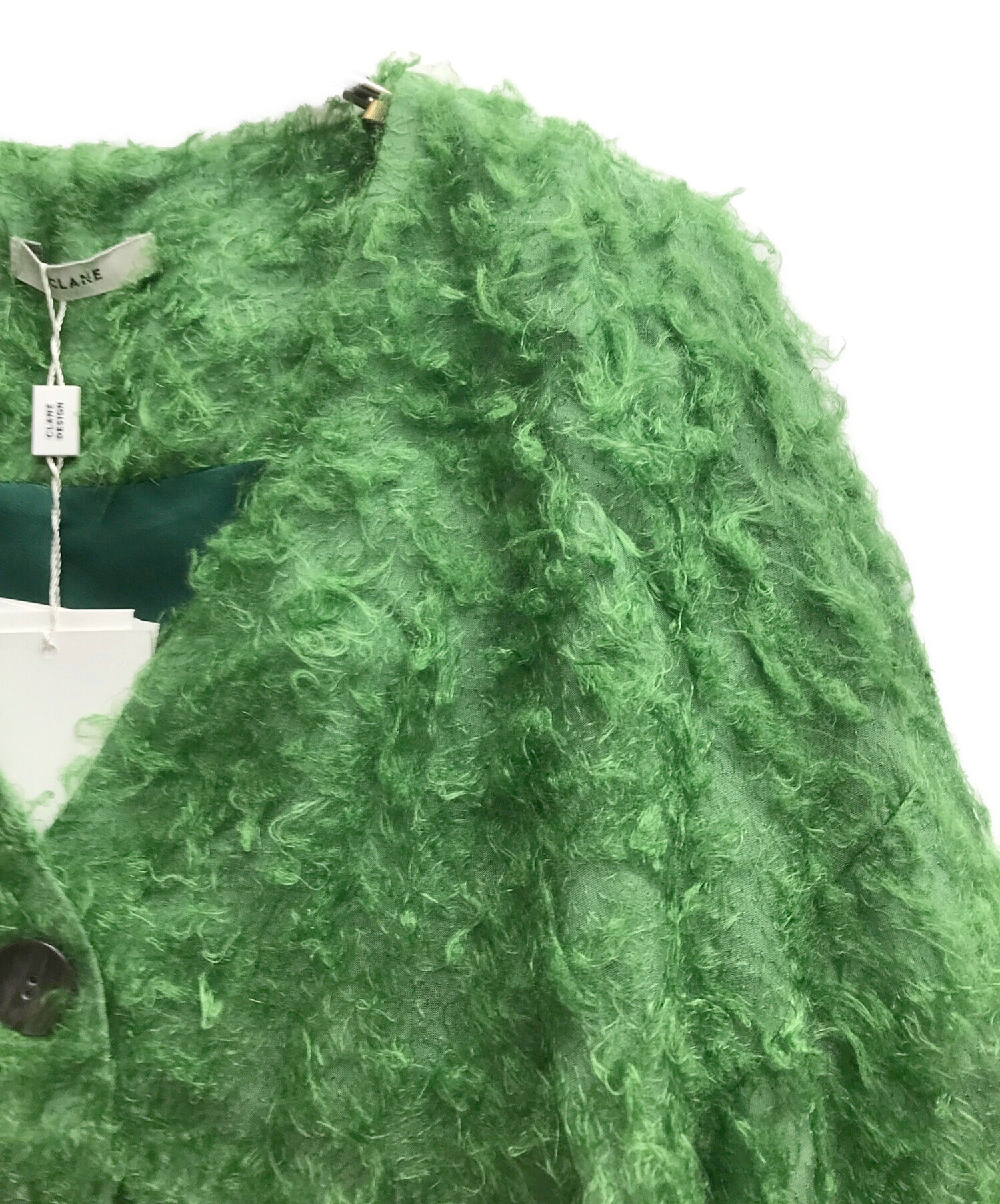 クラネ FEATHER SHELL BUTTON CARDIGAN 中古・古着通販】CLANE (クラネ) FEATHER SHELL BUTTON CARDIGAN