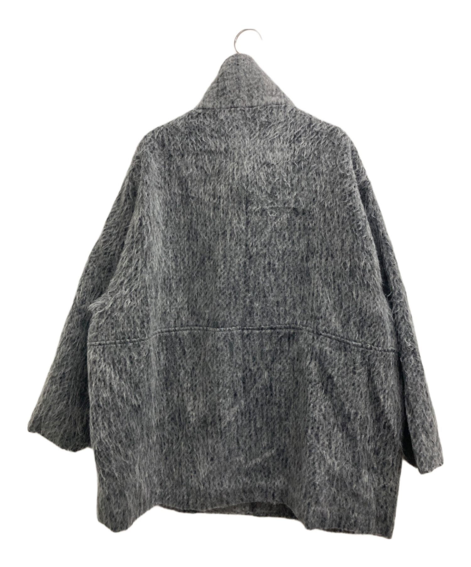 シャギースタンドカラーコート ステンカラーコート アウター グレー hellam シャギースタンドカラーコート（ステンカラーコート）｜hellam（へラム