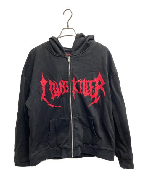 【即配達〇】超美品LOVE KILLER ラブキラー耳付きパーカー 黒 タグ付き 中古・古着通販】LOVE KILLER (ラブキラー) ジップパーカー ブラック