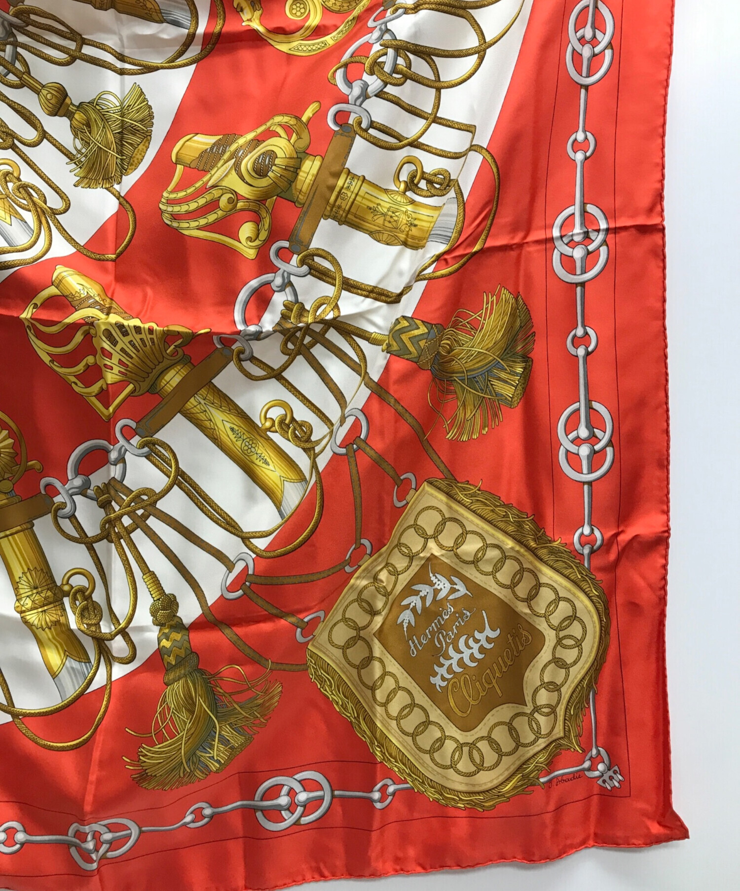 中古・古着通販】HERMES (エルメス) カレ90 クリケティス レッド 