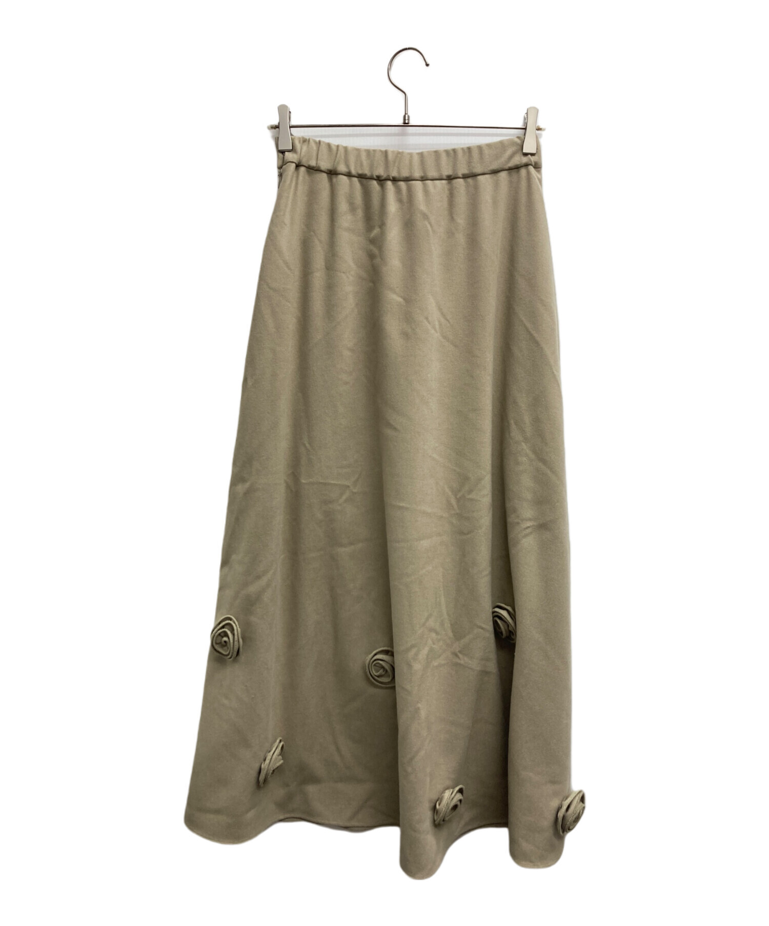 中古・古着通販】AMERI (アメリ) CHERRY ROSE FLARE SKIRT ベージュ