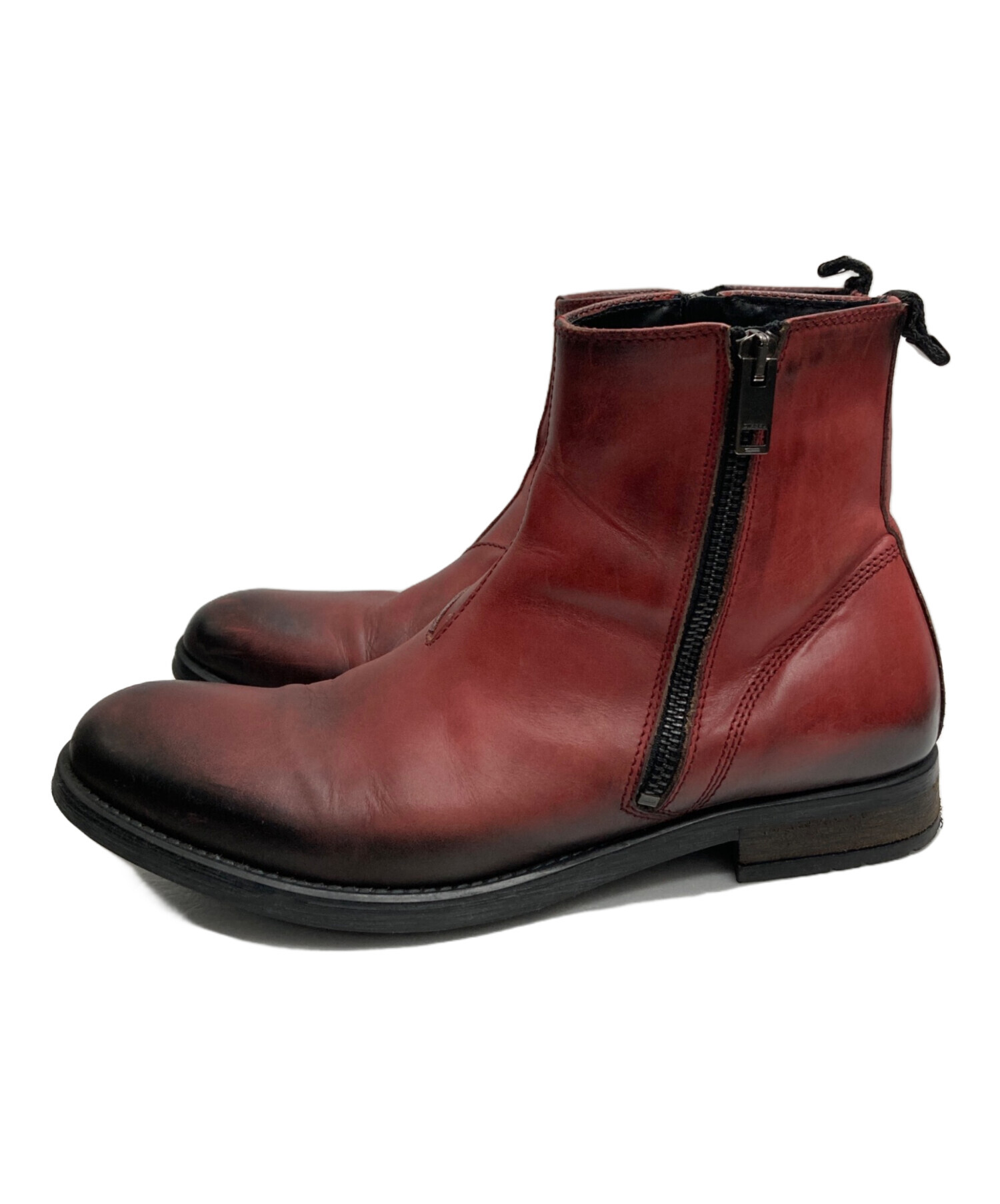 中古・古着通販】DIESEL (ディーゼル) サイドジップブーツ レッド 