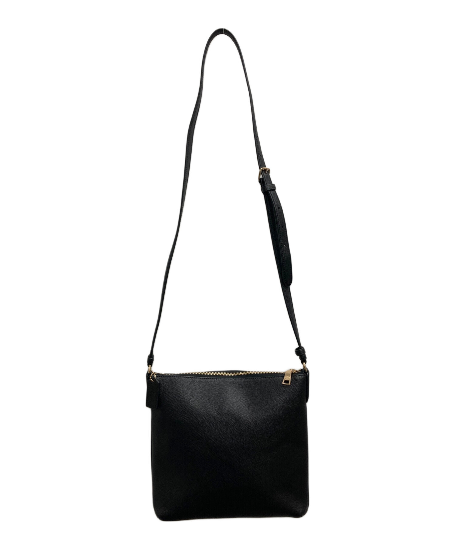 中古・古着通販】COACH (コーチ) レザーショルダーバッグ ブラック 