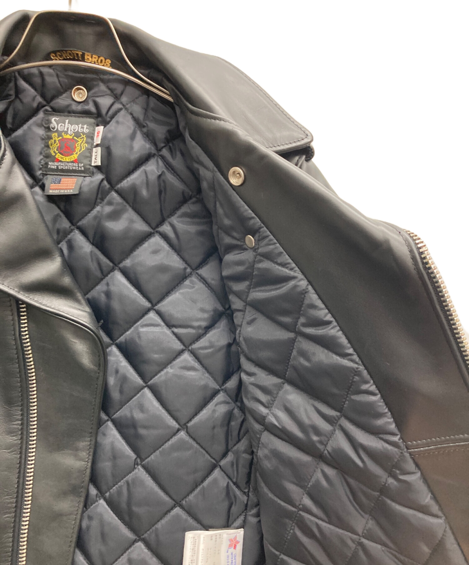 中古・古着通販】Schott (ショット) ライダースジャケット ブラック