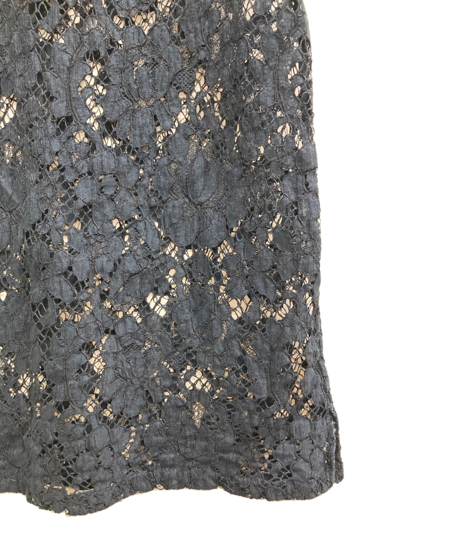 PRADA クロップ レース ブラウス(サイズ40) 中古・古着通販】PRADA (プラダ) レースブラウス ネイビー サイズ:38