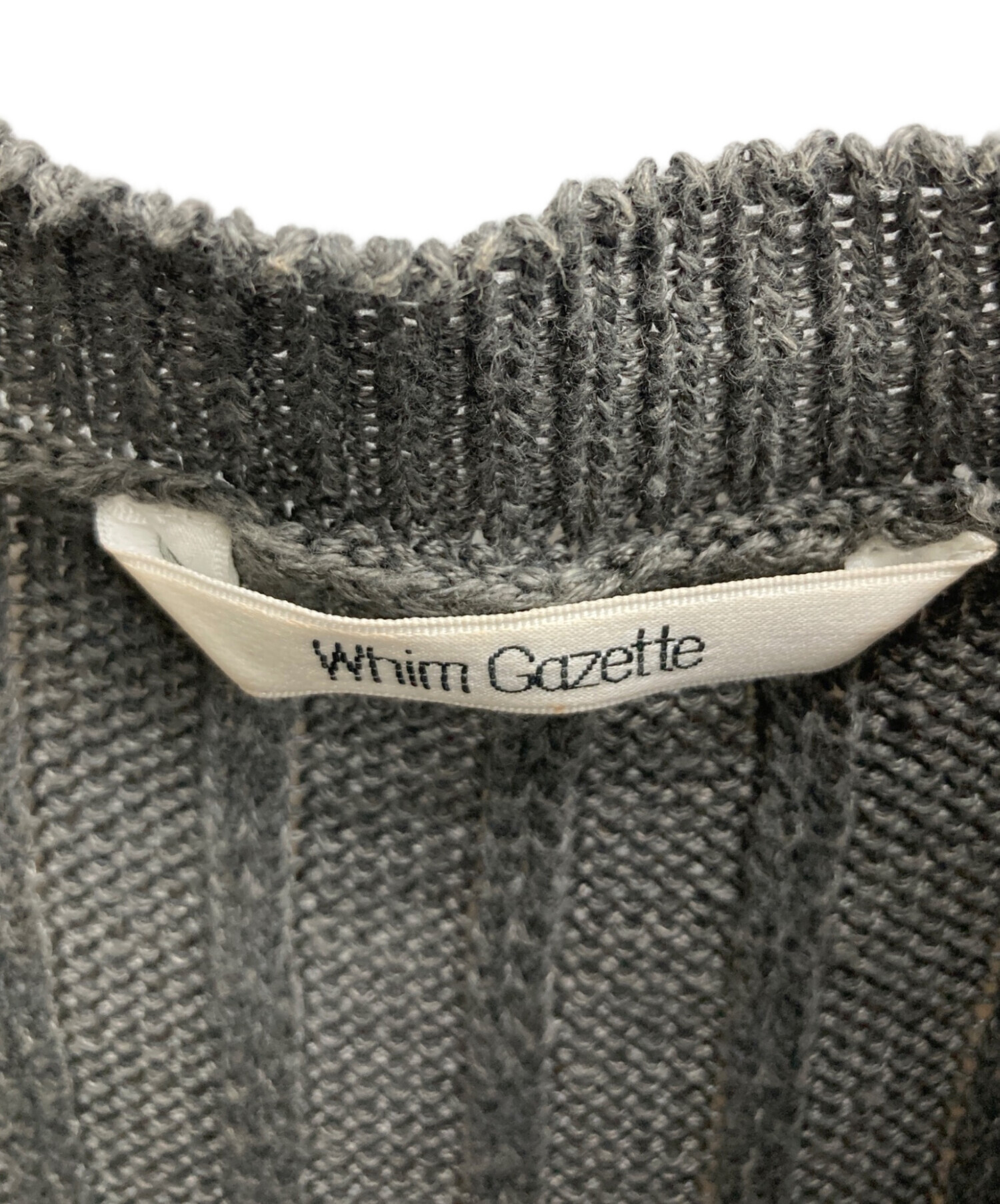 ウィムガゼット グレー ニットワンピース 試着のみタグ付き 中古・古着通販】Whim Gazette (ウィムガゼット) リネンニット