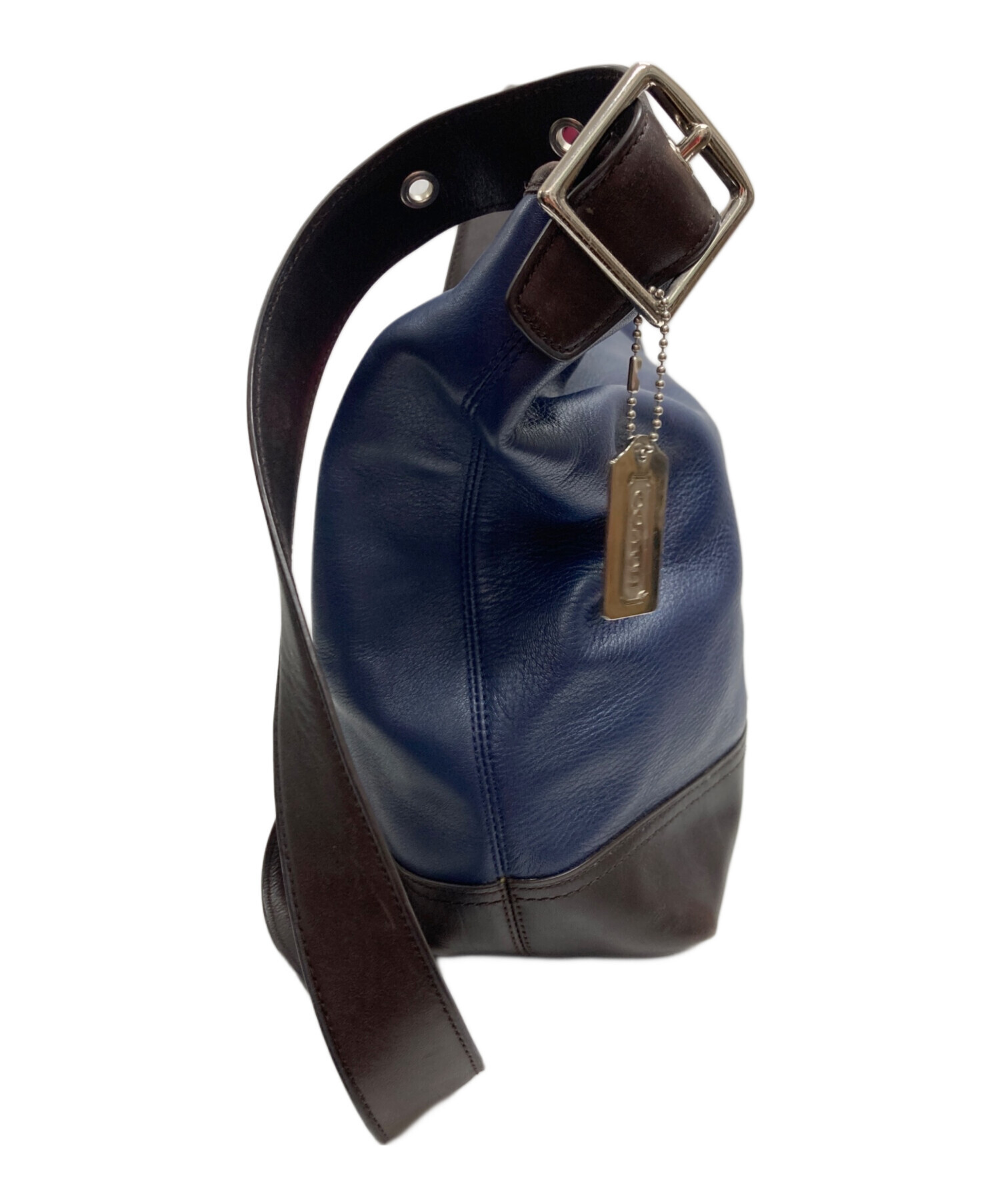 中古・古着通販】COACH (コーチ) ワンショルダーバッグ ネイビー 