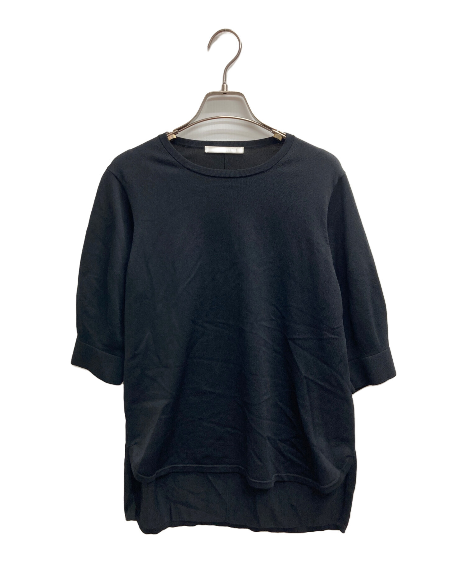 qualite / カリテ ストレッチレーヨンボートネックニット