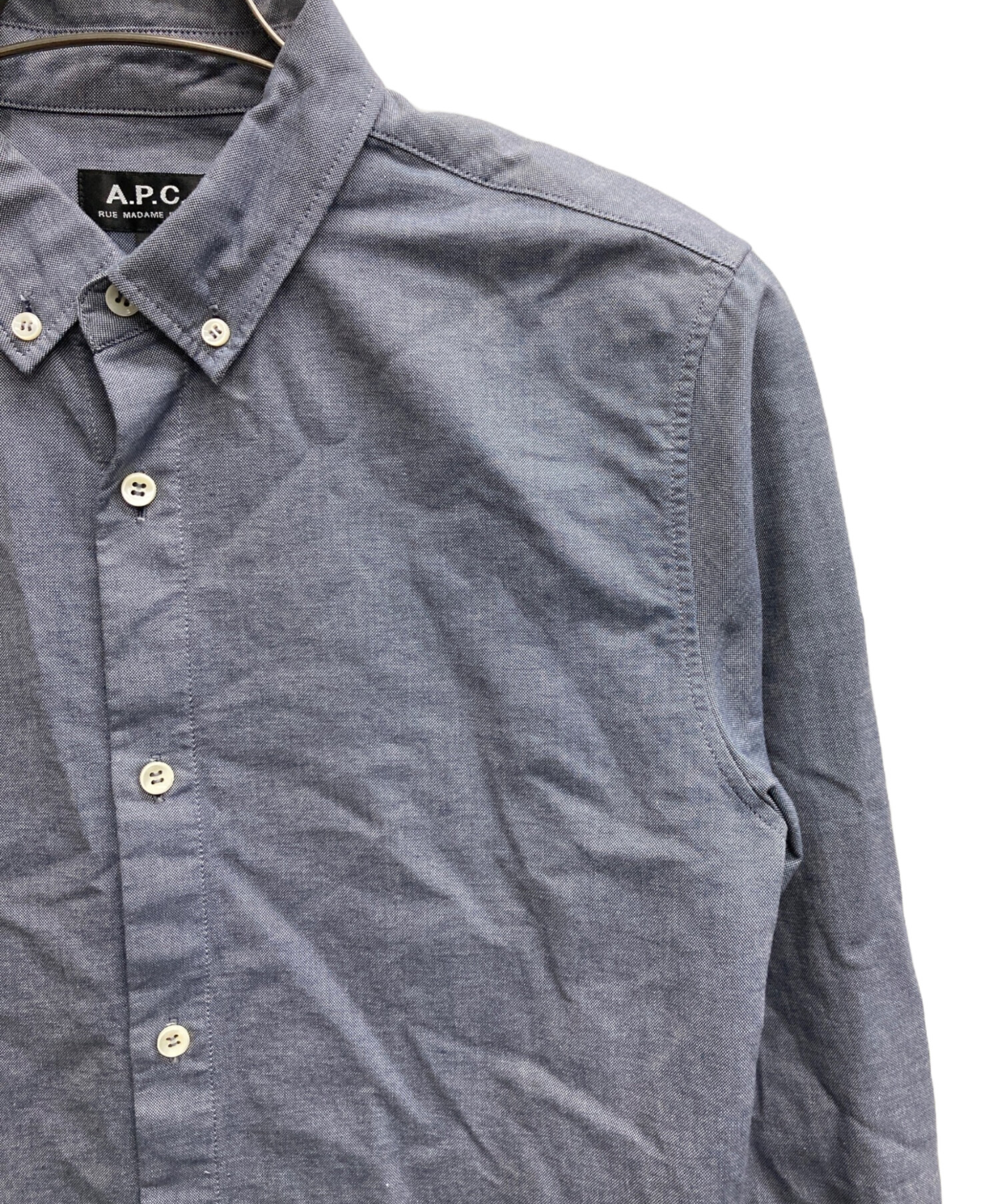 中古・古着通販】A.P.C. (アーペーセー) ボタンダウンシャツ ネイビー  