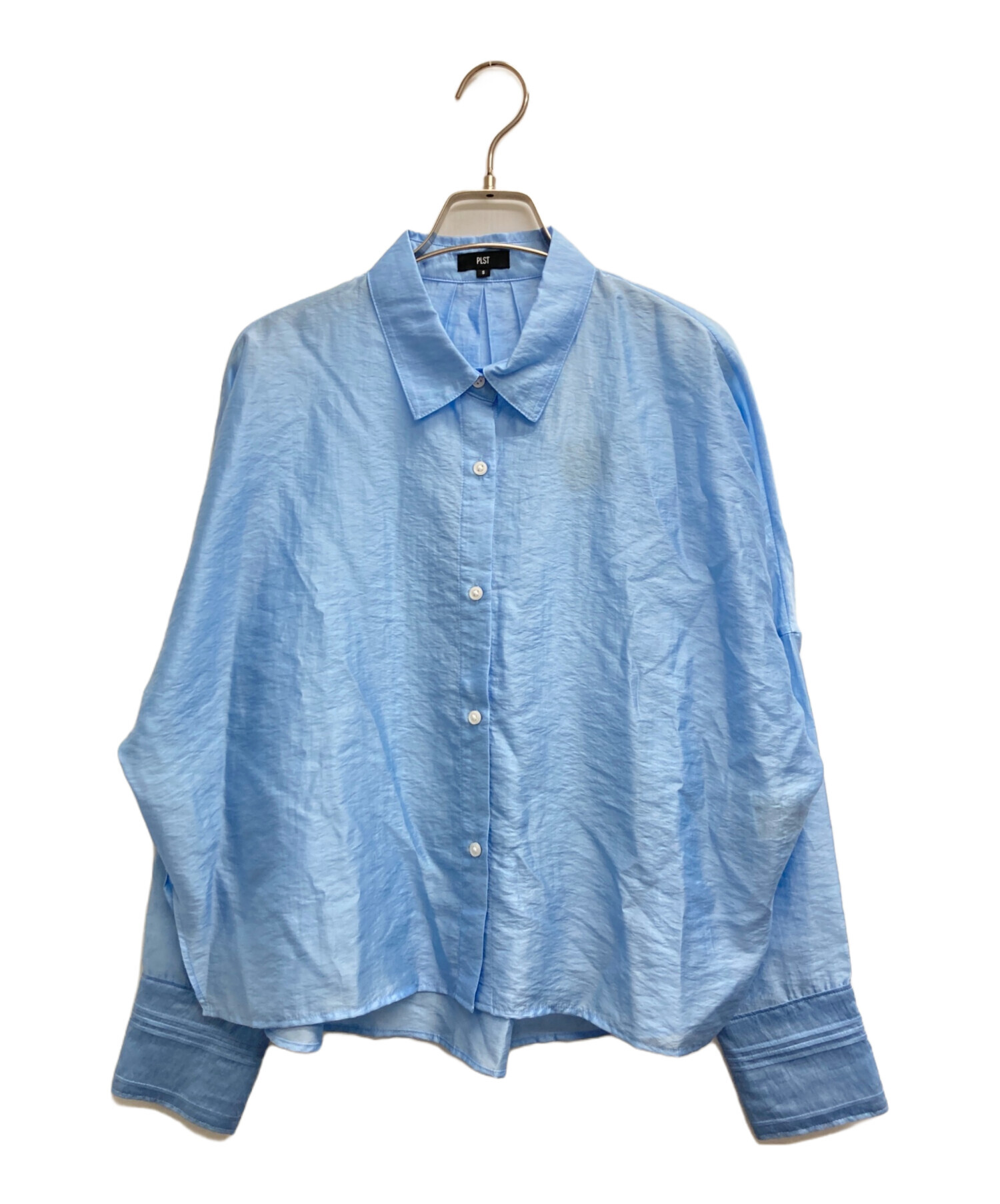 中古・古着通販】PLST (プラステ) シアークロップドシャツ ブルー 
