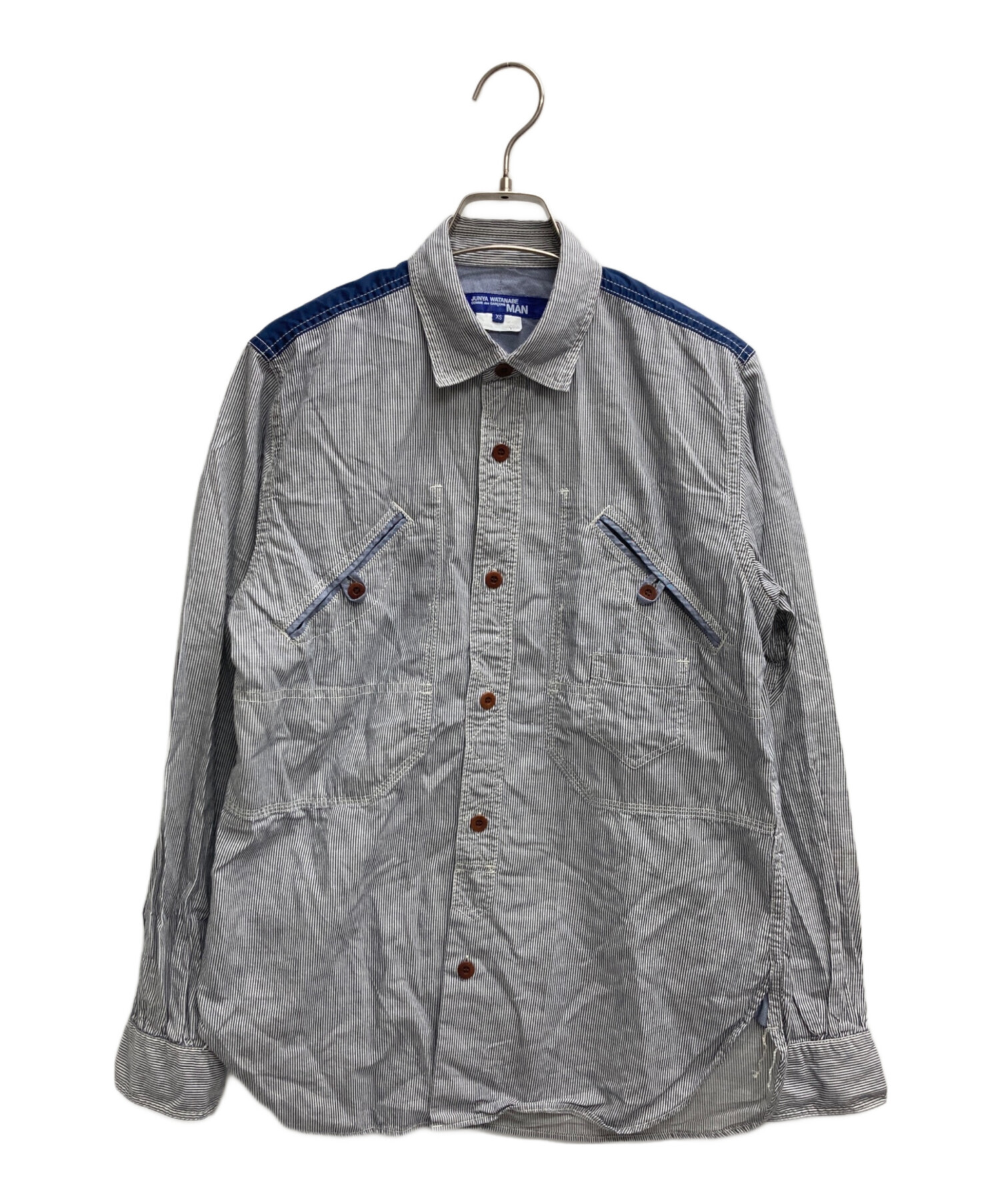 JUNYA WATANABE ブラックストライプシャツ XS