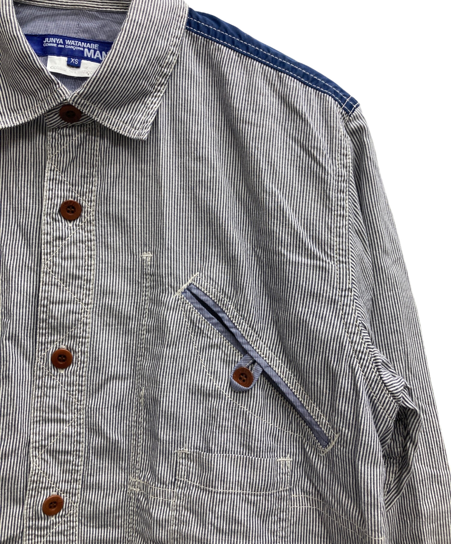 JUNYA WATANABE ブラックストライプシャツ XS