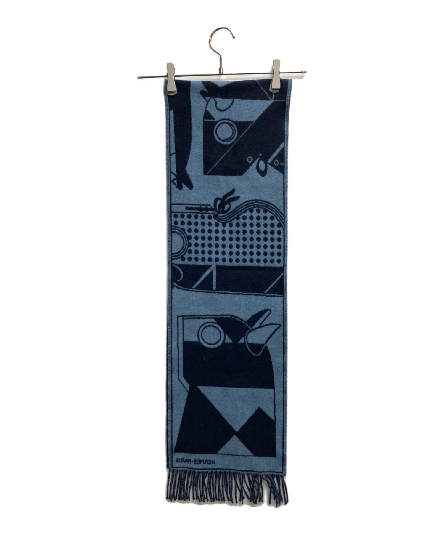 中古・古着通販】HERMES (エルメス) カマイユ カシミヤマフラー ブルー