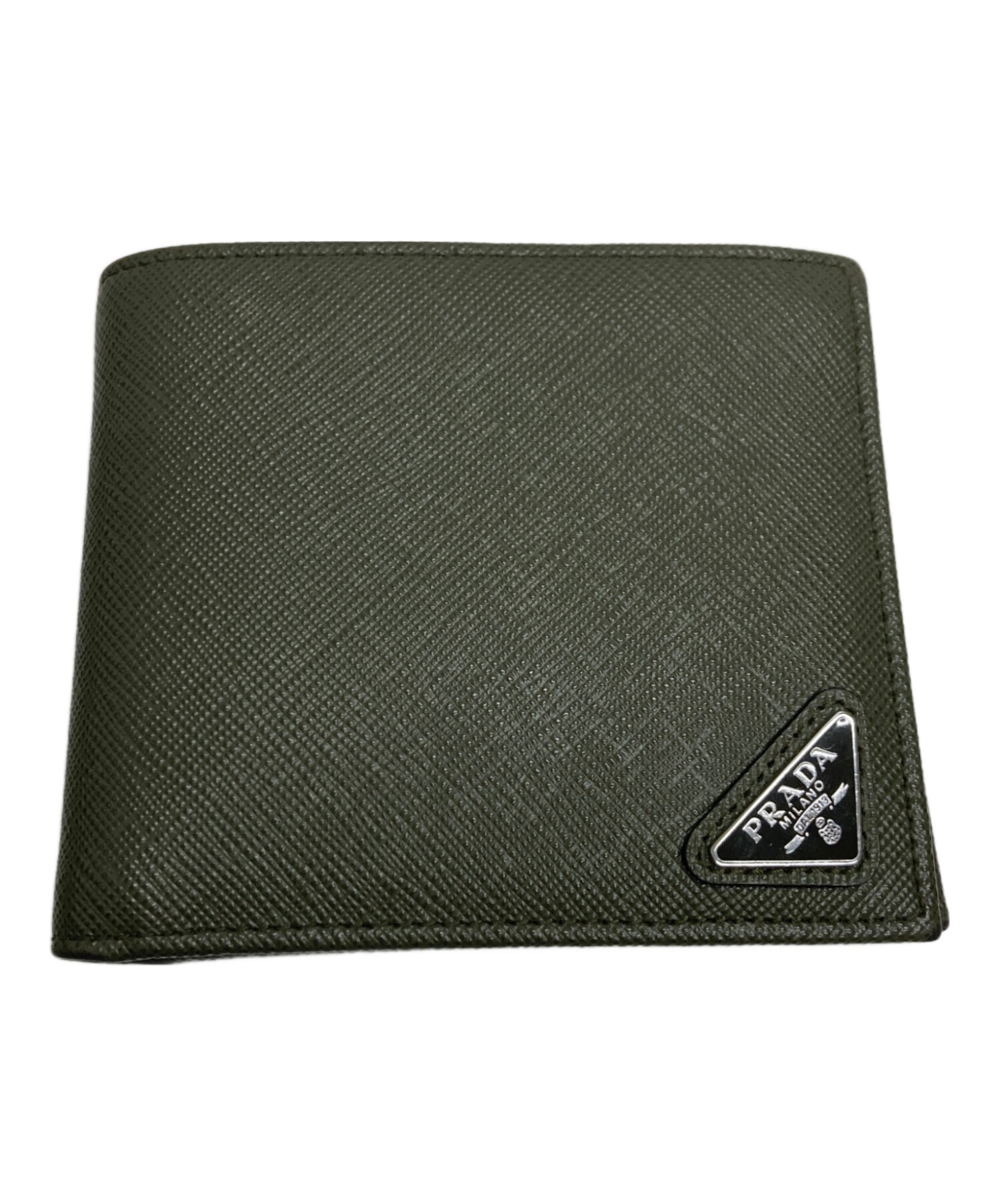 中古・古着通販】PRADA (プラダ) サフィアーノ2つ折り財布 グリーン 