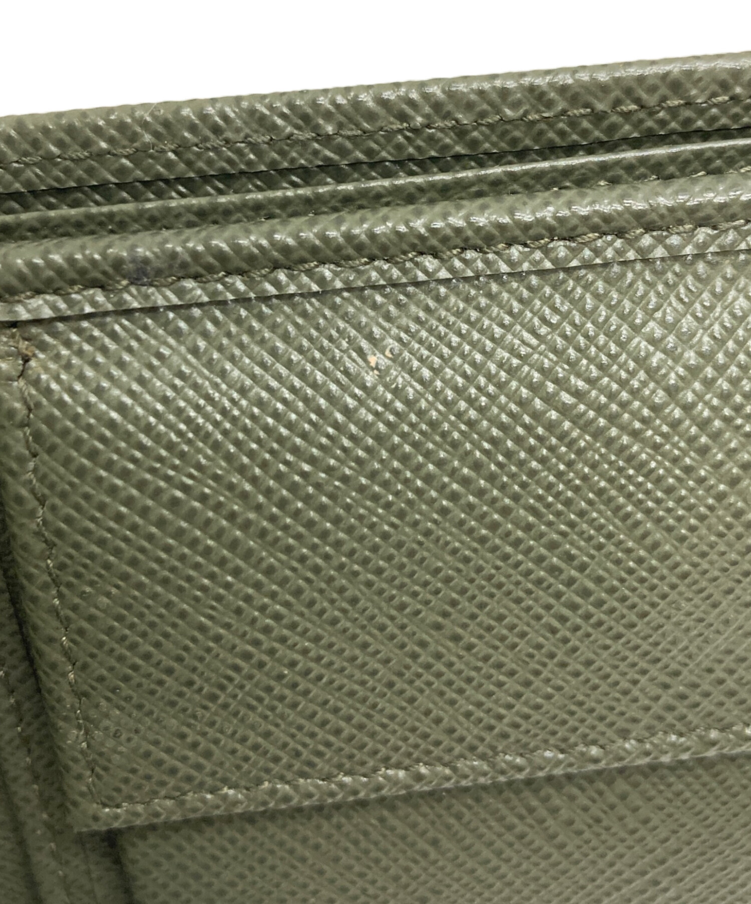中古・古着通販】PRADA (プラダ) サフィアーノ2つ折り財布 グリーン 