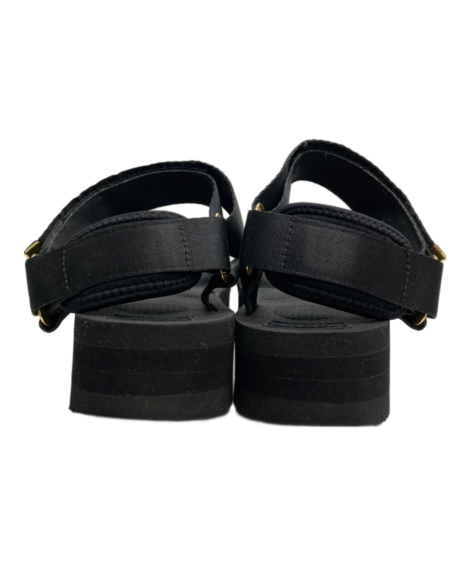 未使用 suicoke 厚底 ストラップ レザー サンダル サンダル 25cm 中古・古着通販】suicoke (スイコック) 厚底サンダル ブラック サイズ