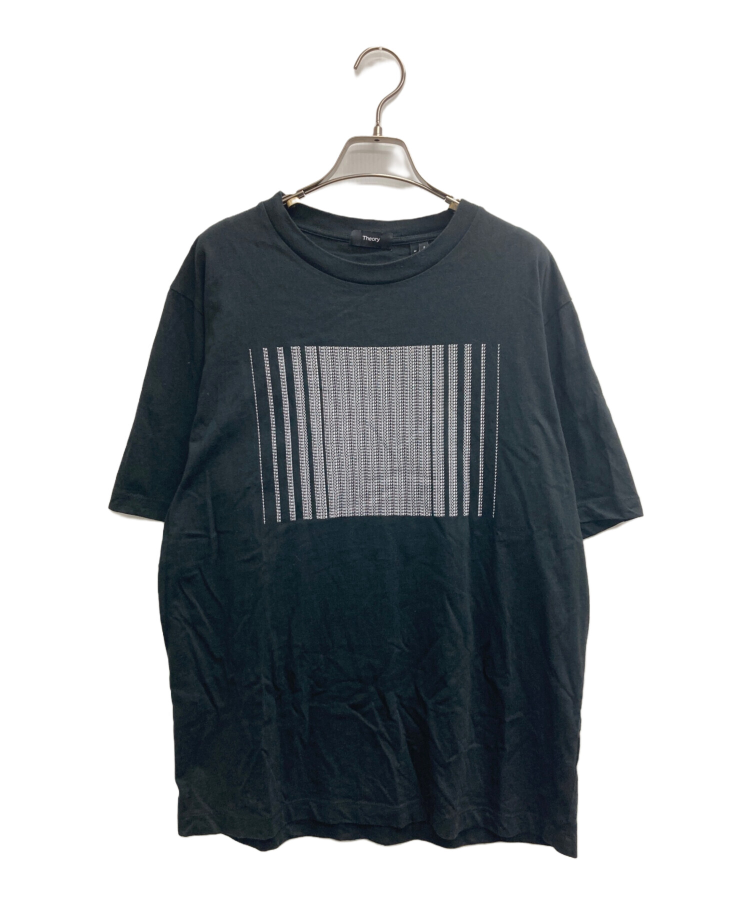 中古・古着通販】theory (セオリー) プリントTシャツ ブラック サイズ 