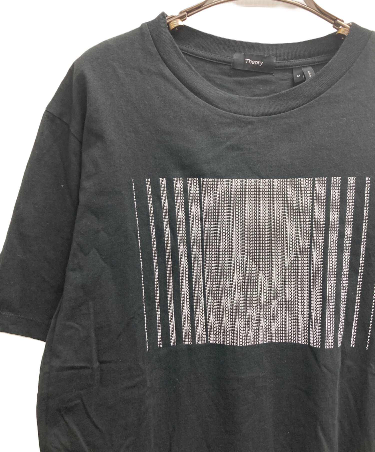 中古・古着通販】theory (セオリー) プリントTシャツ ブラック サイズ 