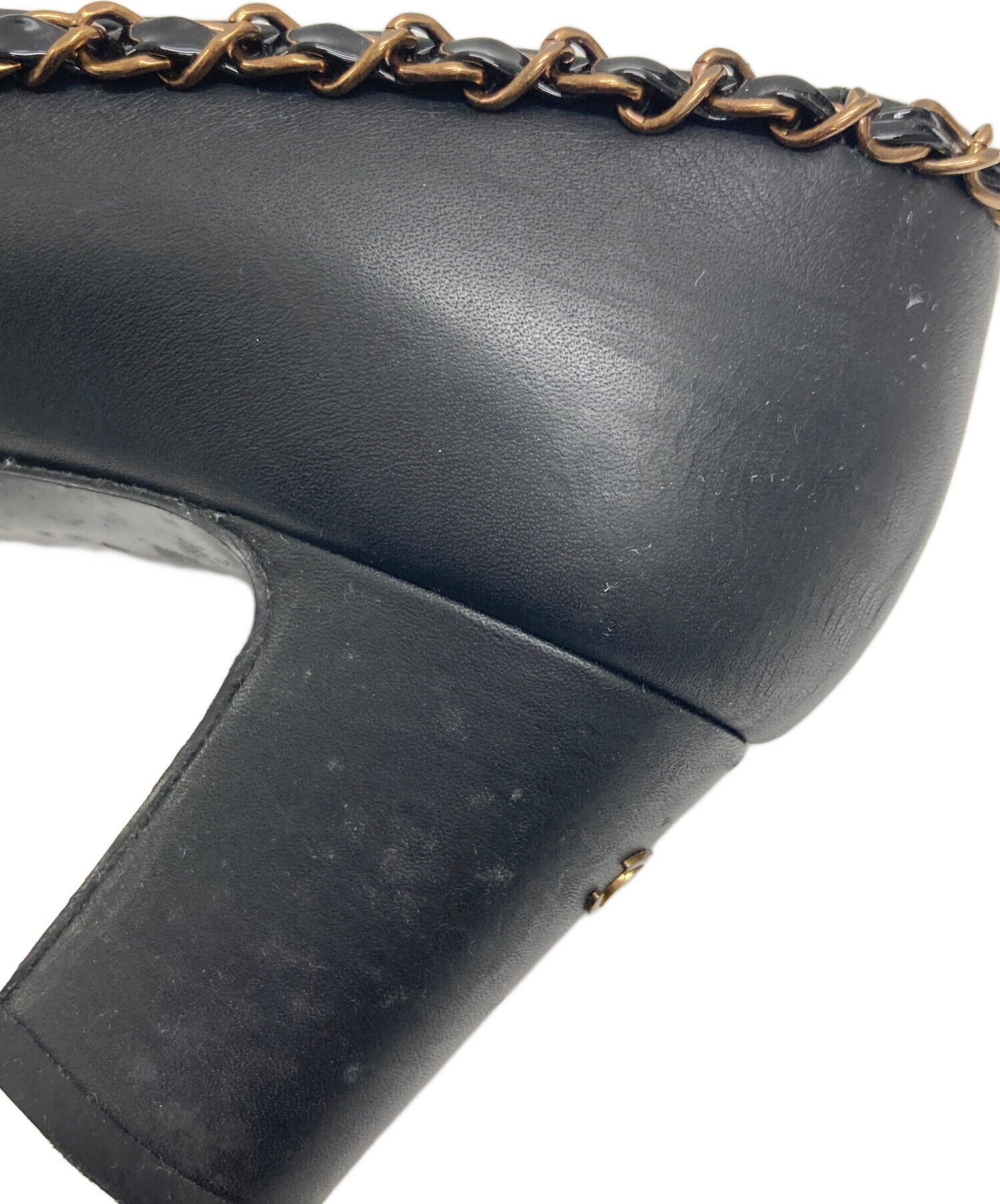 美品 CHANEL シャネル パンプス 23cm チェーンデザイン レザー 黒 楽天市場】CHANEL シャネル パンプス レザー パテントレザー ブラック