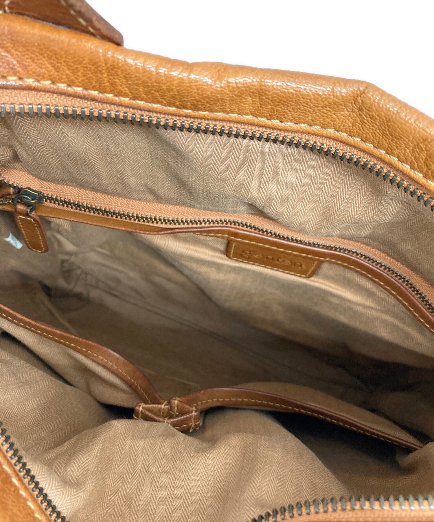 genten トートバッグ A4可 ファスナー付き ポケット多 geoten ゲンテン バッグ genten トートバッグ A4可 ファスナー付き