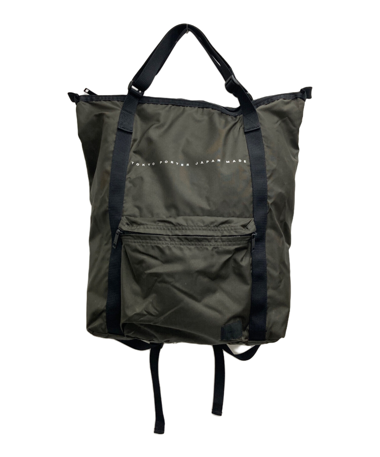 中古・古着通販】PORTER (ポーター) FLAT 2WAY RUCKSACK カーキ 