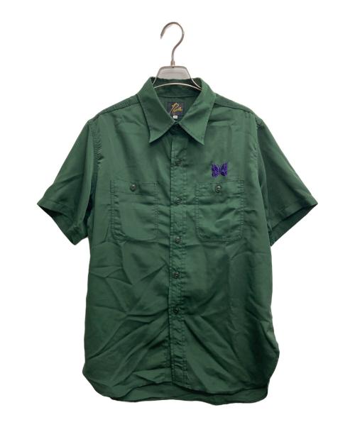 Needles ニードルス カジュアルシャツ M 緑 【古着】【中古】【送料無料】 中古・古着通販】Needles (ニードルズ) S/S Work Shirt - Poly Cloth