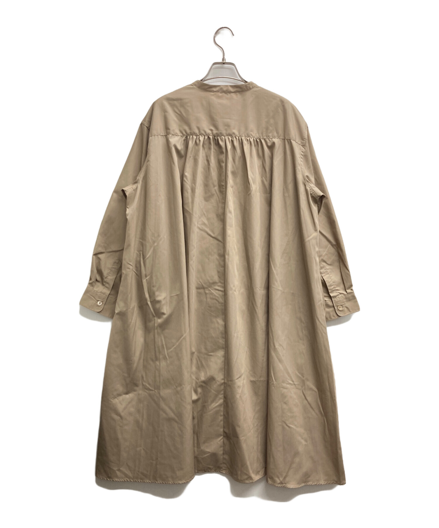 DANTON 　新品未使用　タグ付 ベージュ 長袖バンドカラーワンピース 中古・古着通販】DANTON (ダントン) バンドカラーシャツワンピース