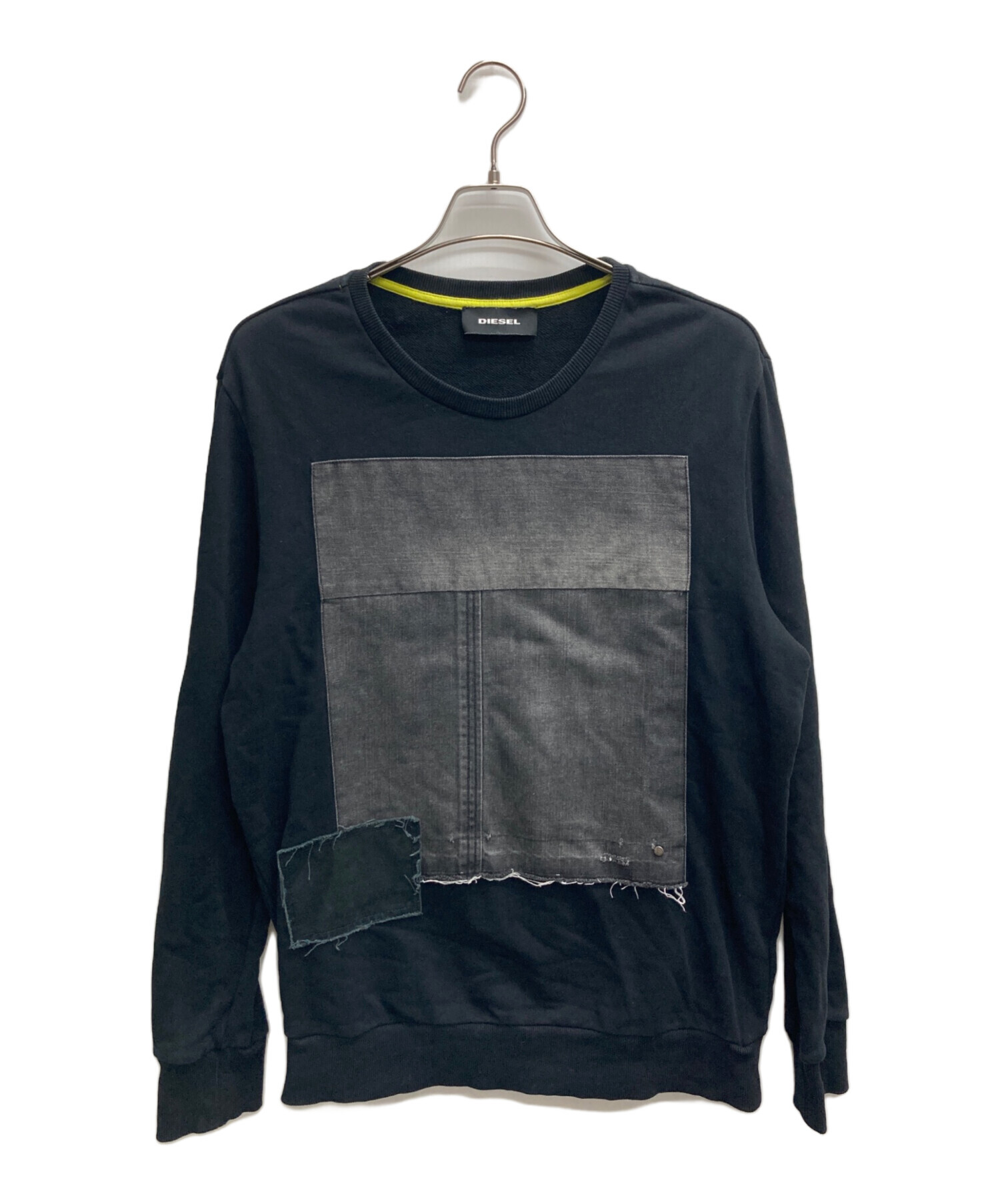 中古・古着通販】DIESEL (ディーゼル) デニムパッチワークスウェット 