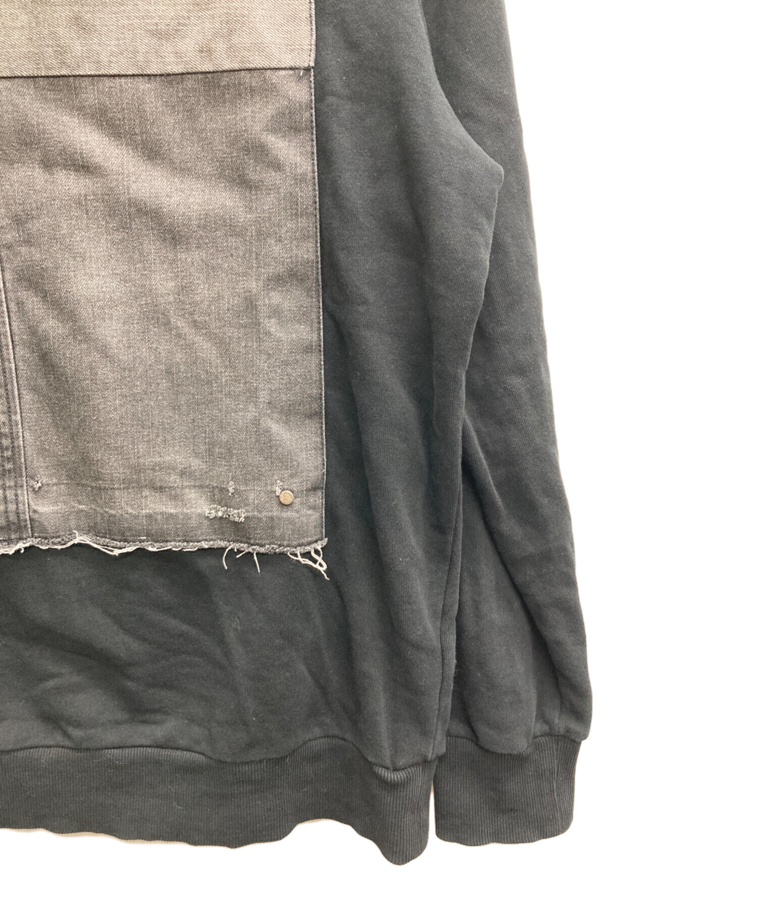 中古・古着通販】DIESEL (ディーゼル) デニムパッチワークスウェット 