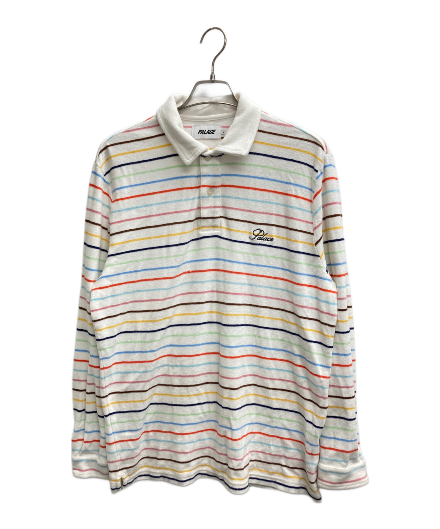 中古・古着通販】PALACE (パレス) パイルボーダーポロシャツ ホワイト 