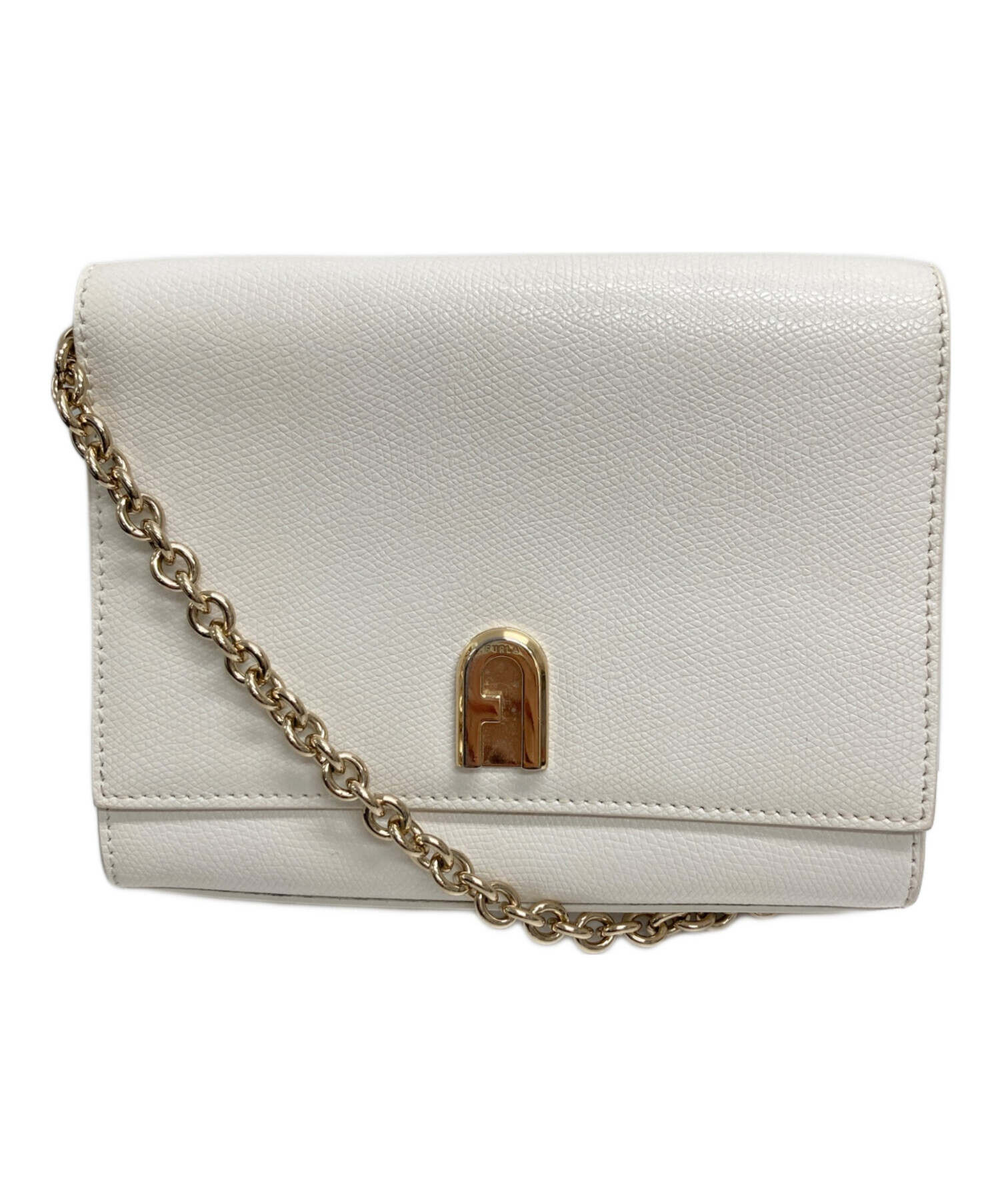 中古・古着通販】FURLA (フルラ) チェーンショルダーバッグ ホワイト 