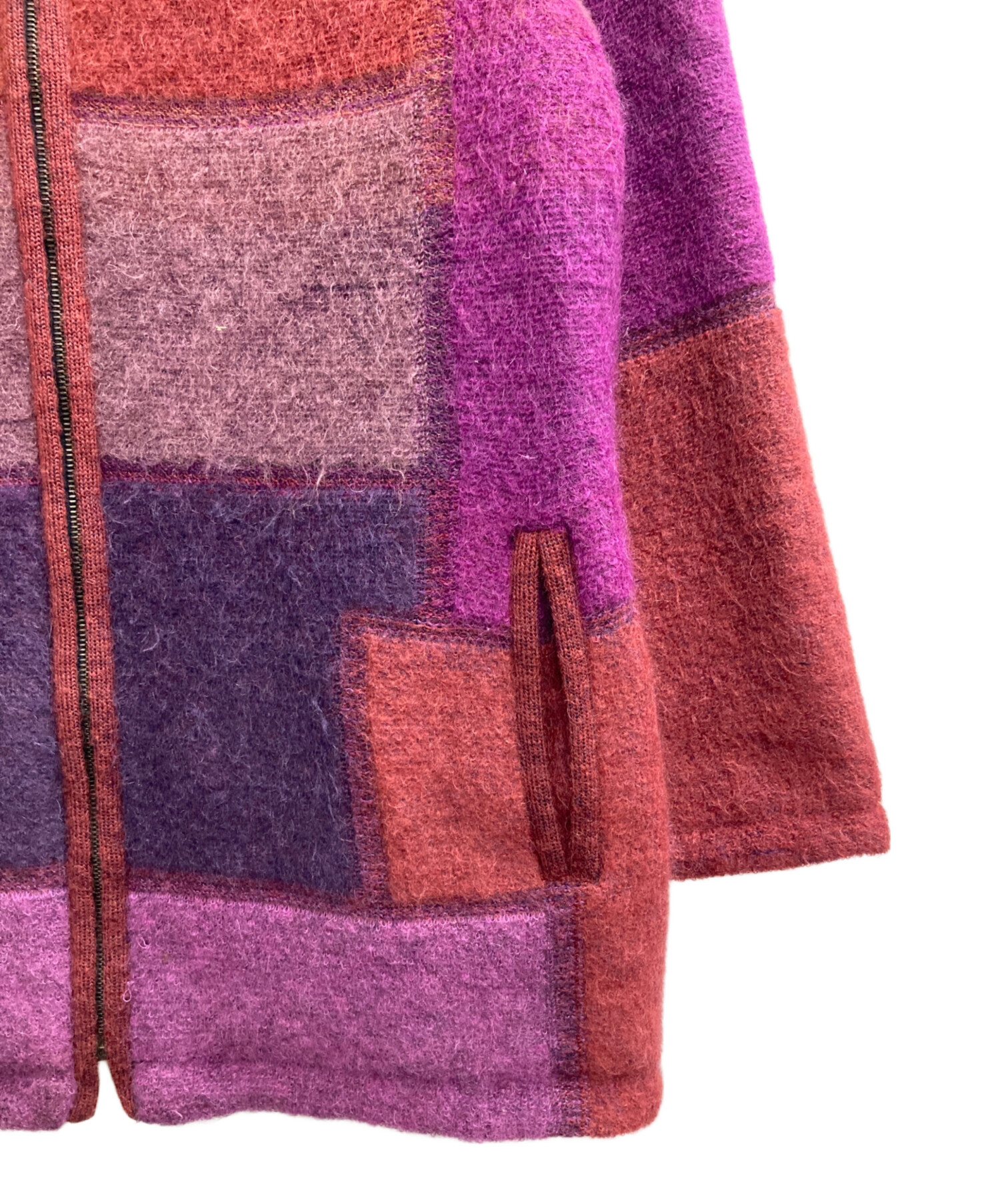 ミッソーニ マルチカラー チェック柄 ニットジャケット イタリア製 MISSONI モヘアニットジャケット