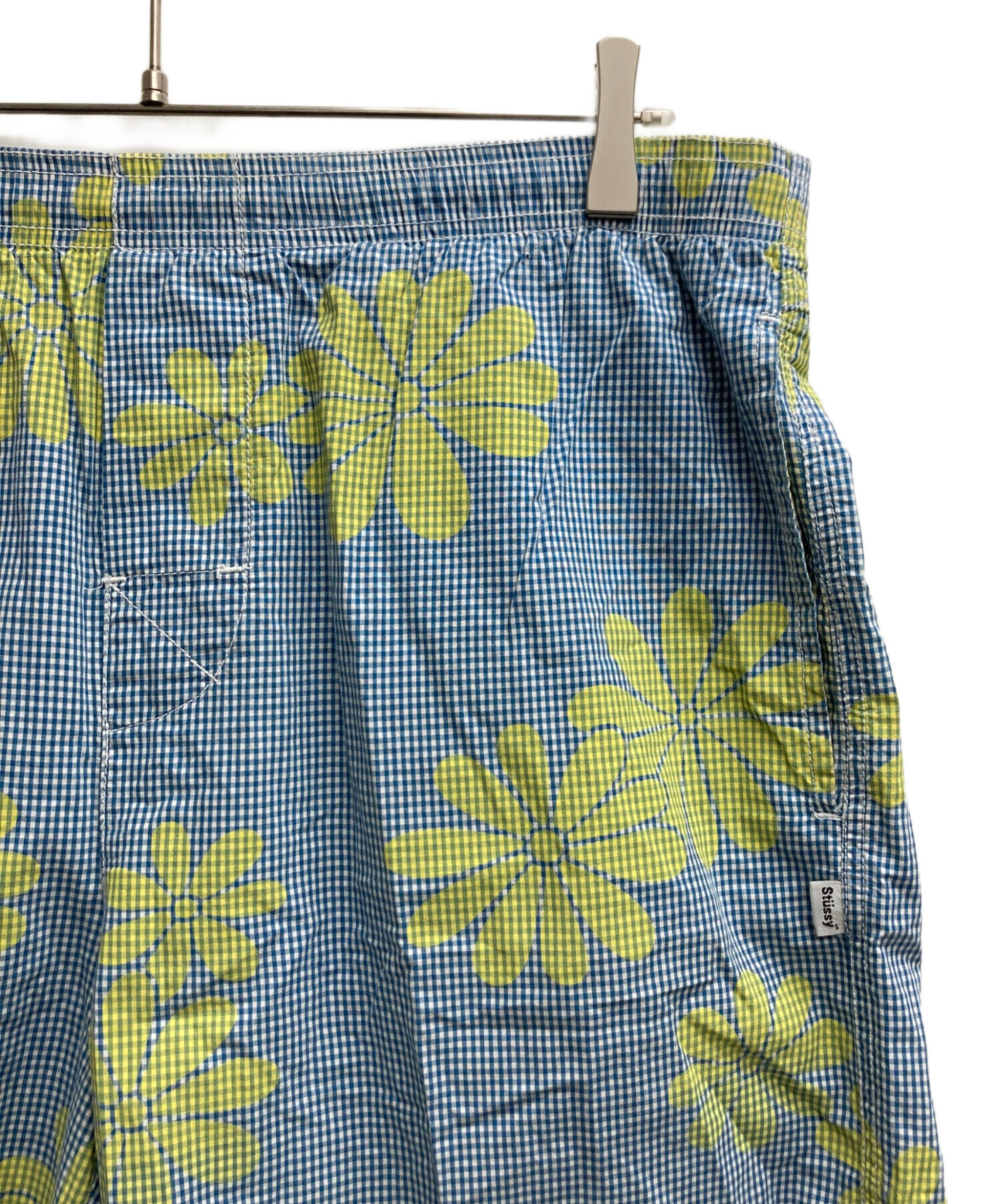 中古・古着通販】stussy (ステューシー) 花柄ハーフパンツ ブルー