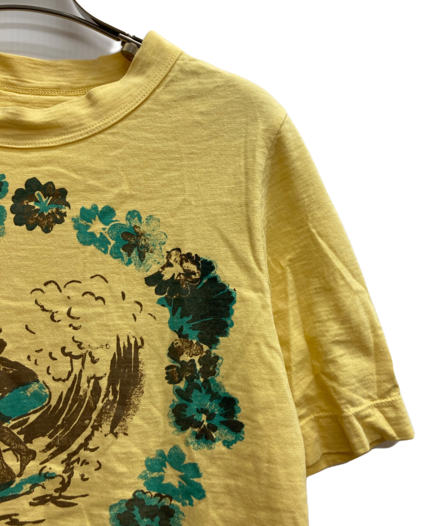 美品 45R フォーティファイブアール 七分袖 ラウンドネック オーバーサイズ ワイドカットソー Tシャツ チュニック イエロー レディース 古着 中古 USED 中古・古着通販】45R (フォーティファイブ・アール) レイサーフ