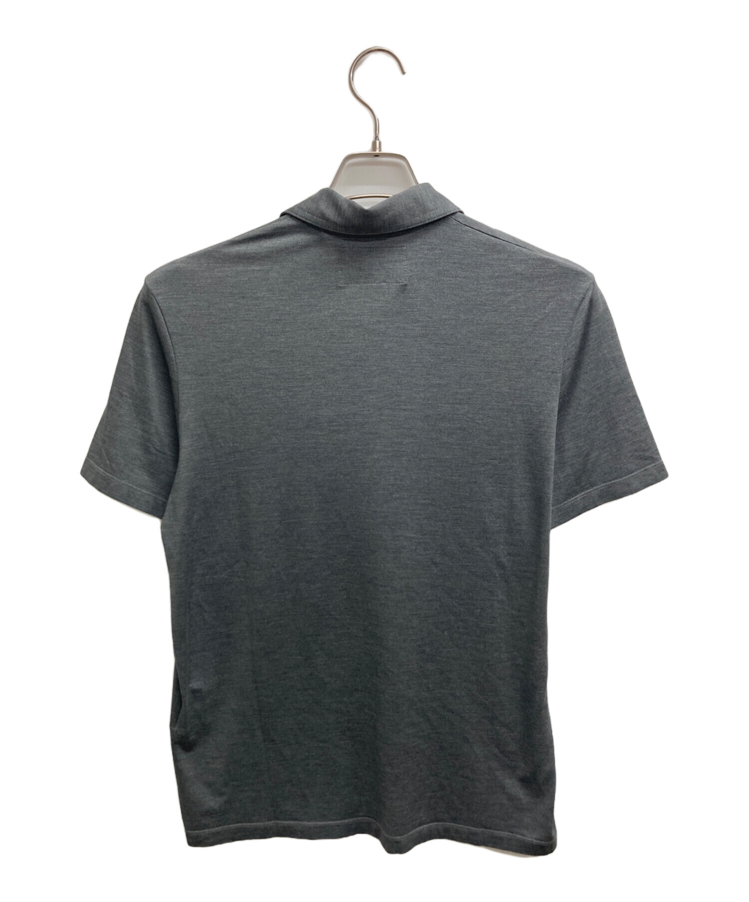 中古・古着通販】PRADA (プラダ) シルクポロシャツ グレー サイズ:M