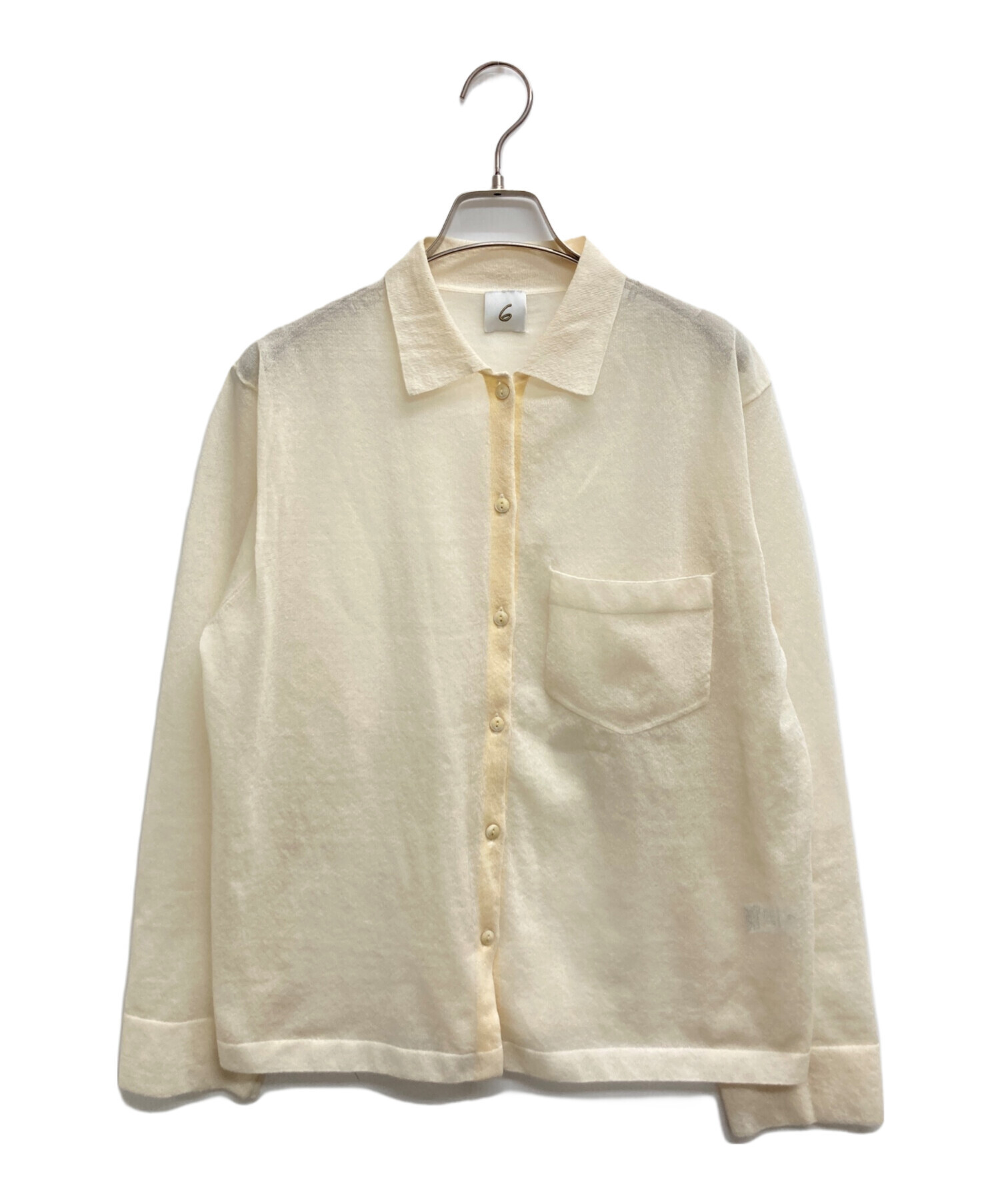 6(ROKU)＞RIB SHIRT CARDIGAN 23SS/カーディガン 6(ROKU)RIB SHIRT