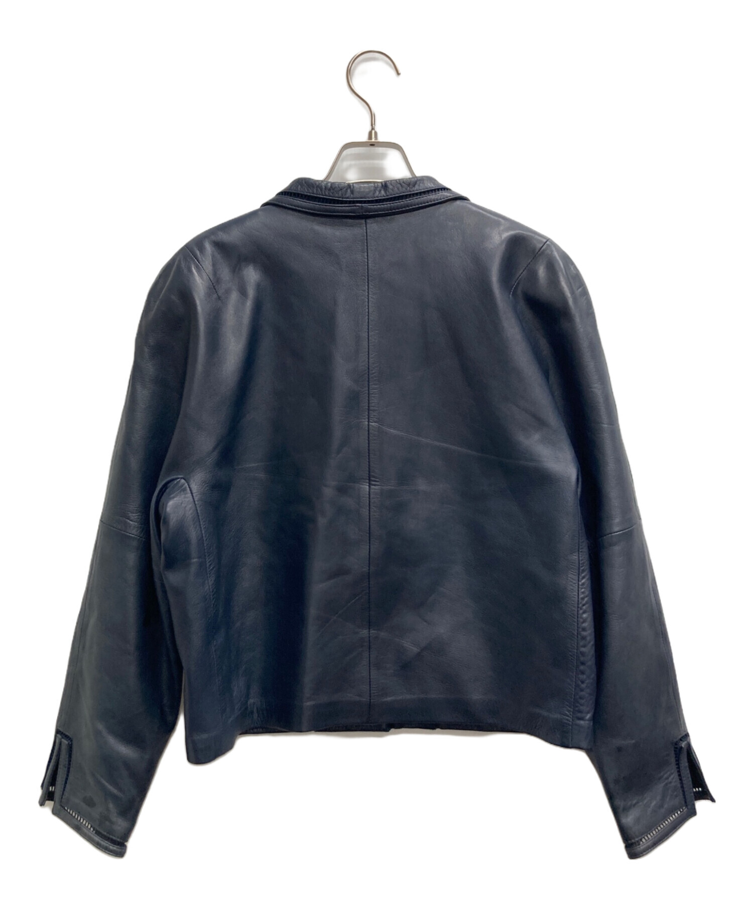 中古・古着通販】LOEWE (ロエベ) ナッパレザージャケット ネイビー