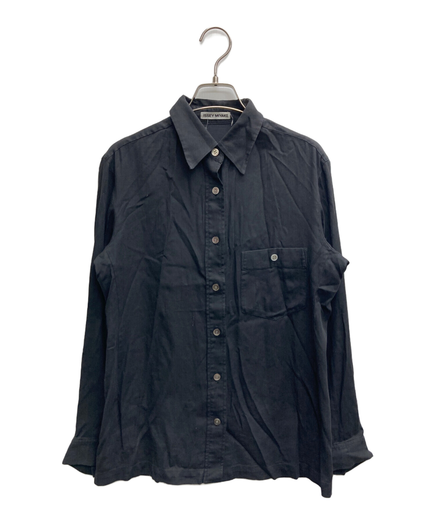 中古・古着通販】ISSEY MIYAKE (イッセイミヤケ) 長袖シャツ ブラック 