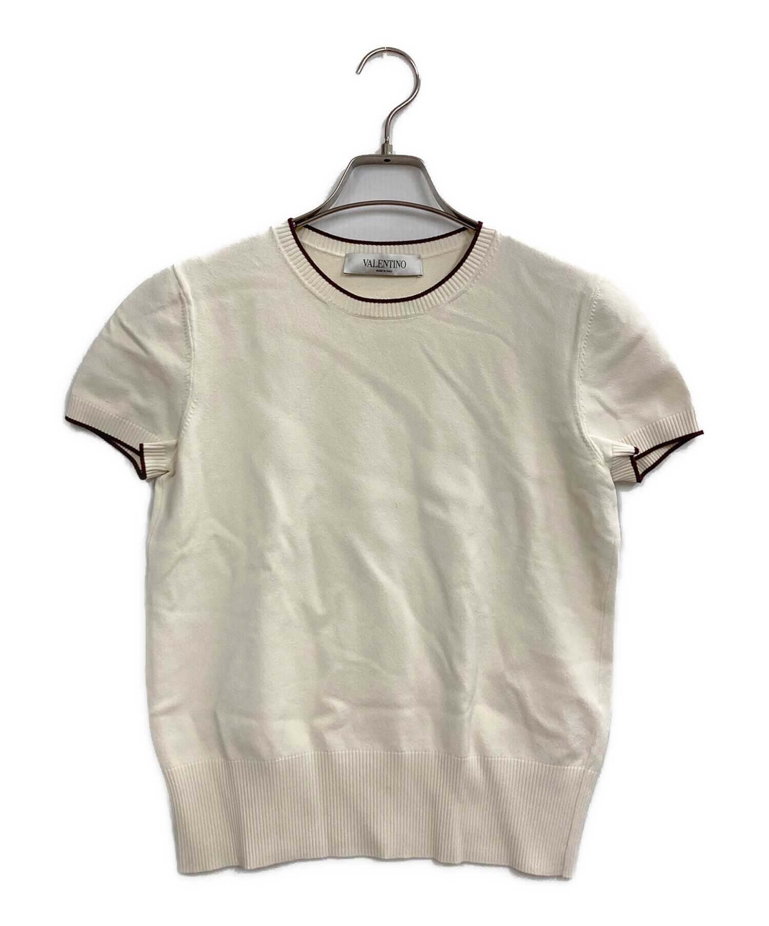 中古・古着通販】VALENTINO (ヴァレンティノ) 半袖ニット ホワイト