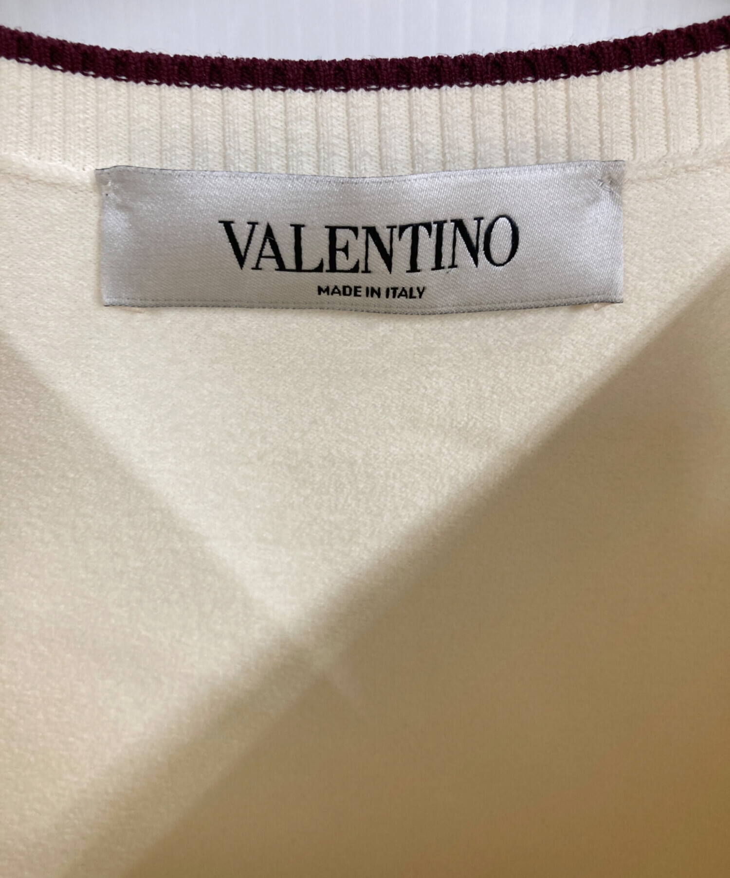 中古・古着通販】VALENTINO (ヴァレンティノ) 半袖ニット ホワイト