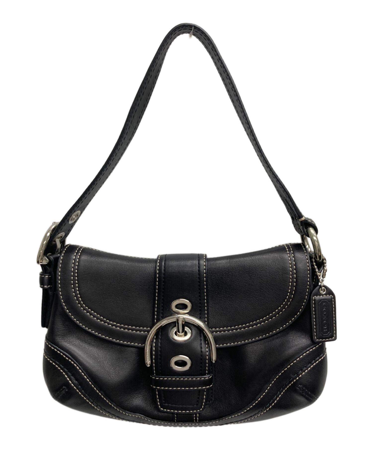 中古・古着通販】COACH (コーチ) ワンショルダーバッグ ブラック 