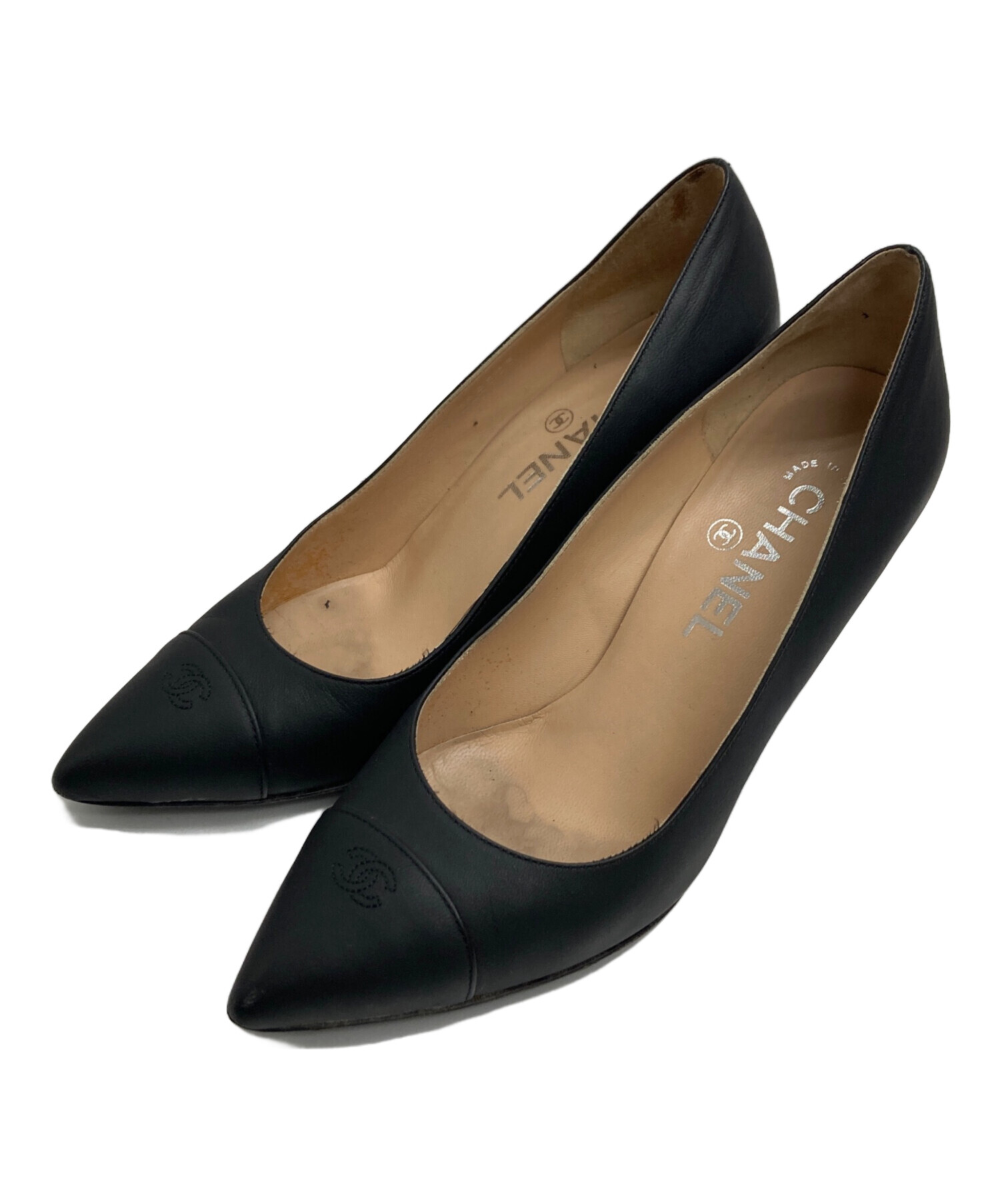 CHANEL　シャネル　ハイヒール　パンプス　37C CHANEL（シャネル） パンプス ヒール ココマーク スエード 黒 サイズ