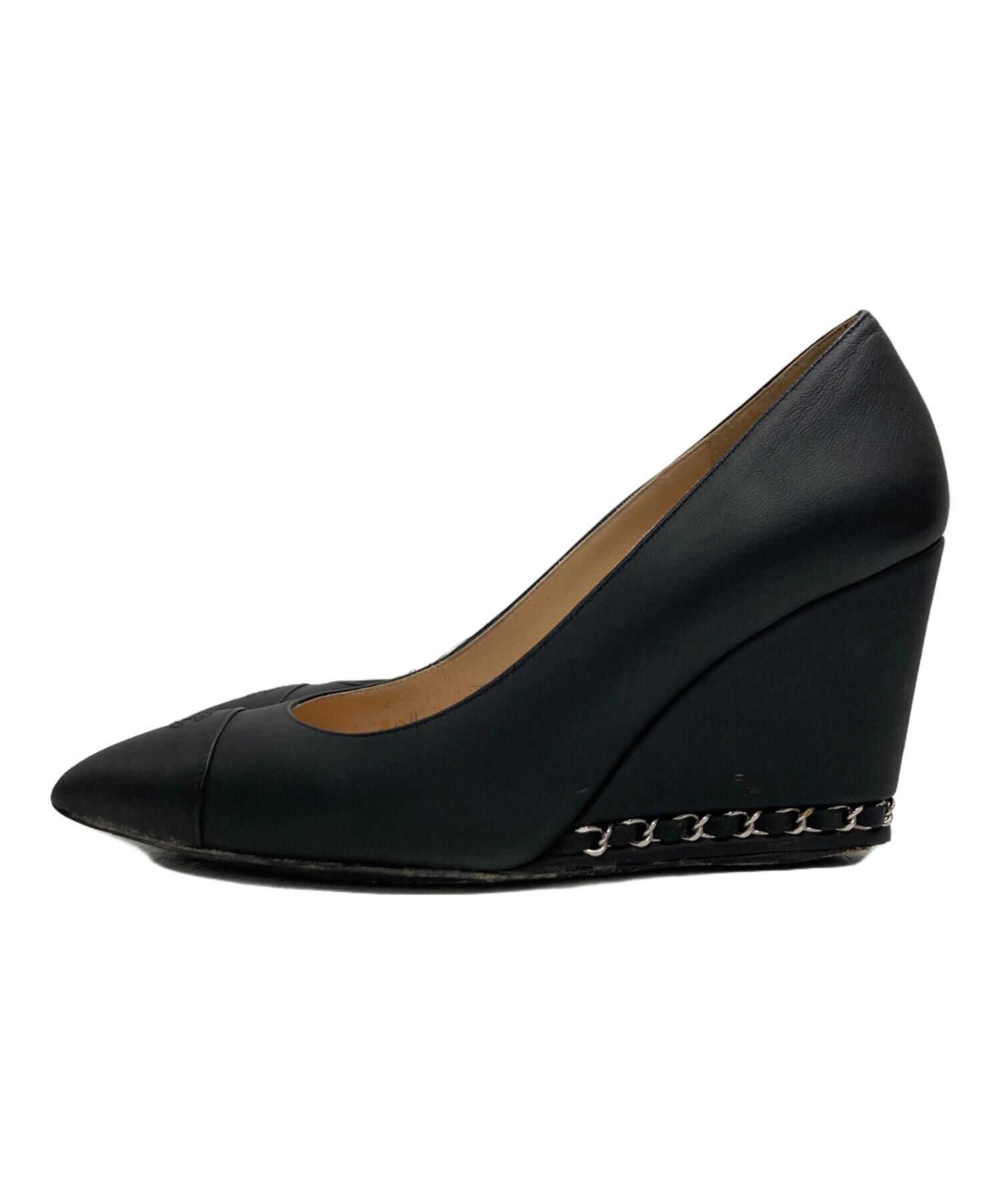 中古・古着通販】CHANEL (シャネル) ヒールパンプス ブラック サイズ