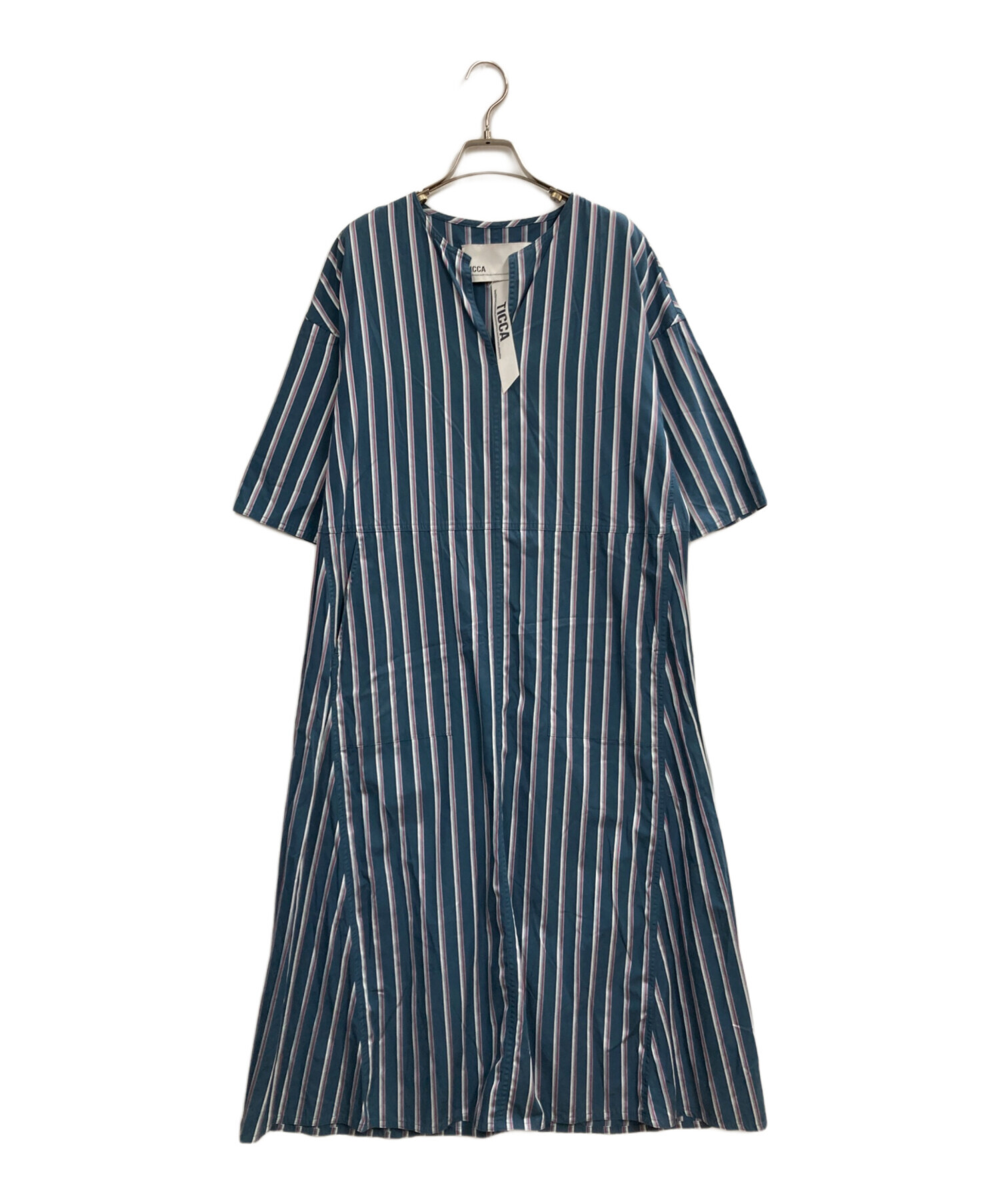 FRK401 中古品 中古・古着通販】TICCA (ティッカ) ストライプスキッパーワンピース