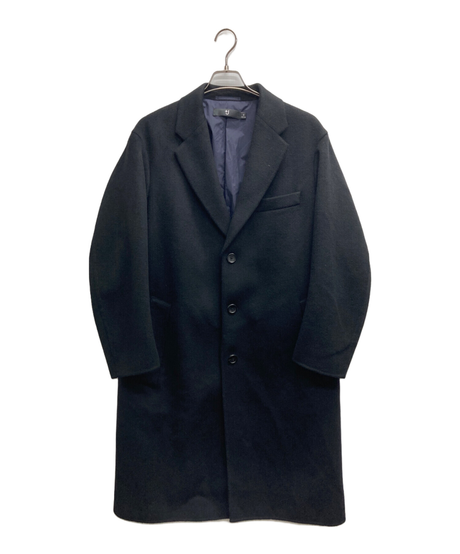 【極美品】+J カシミアブレンドオーバーサイズチェスターコート M 黒 ユニクロ公式 | カシミヤブレンドオーバーサイズチェスターコート