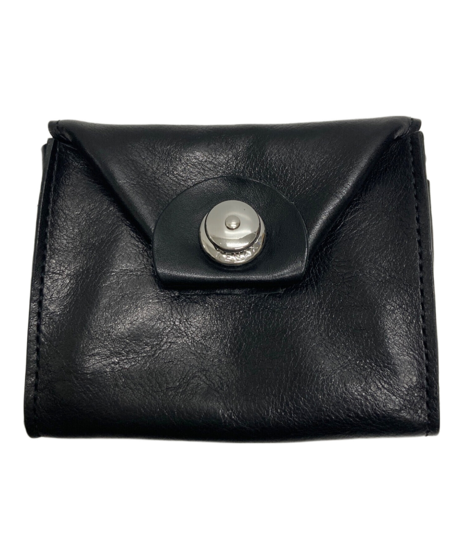 wasabi CRAFT ブラックレザー ハーフウォレット財布！ほぼ未使用