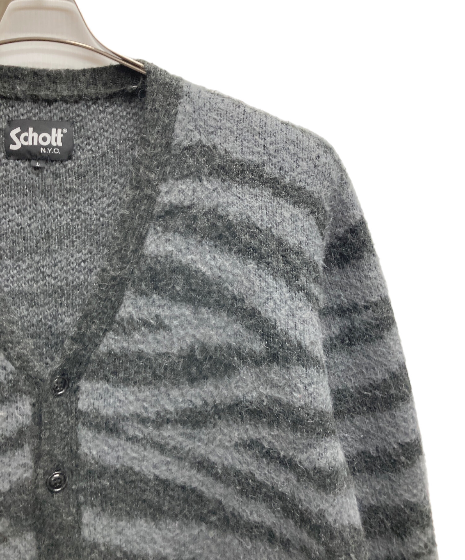 ショット Schott MOHAIR KNIT CARDIGAN （グレー） - ファッション通販