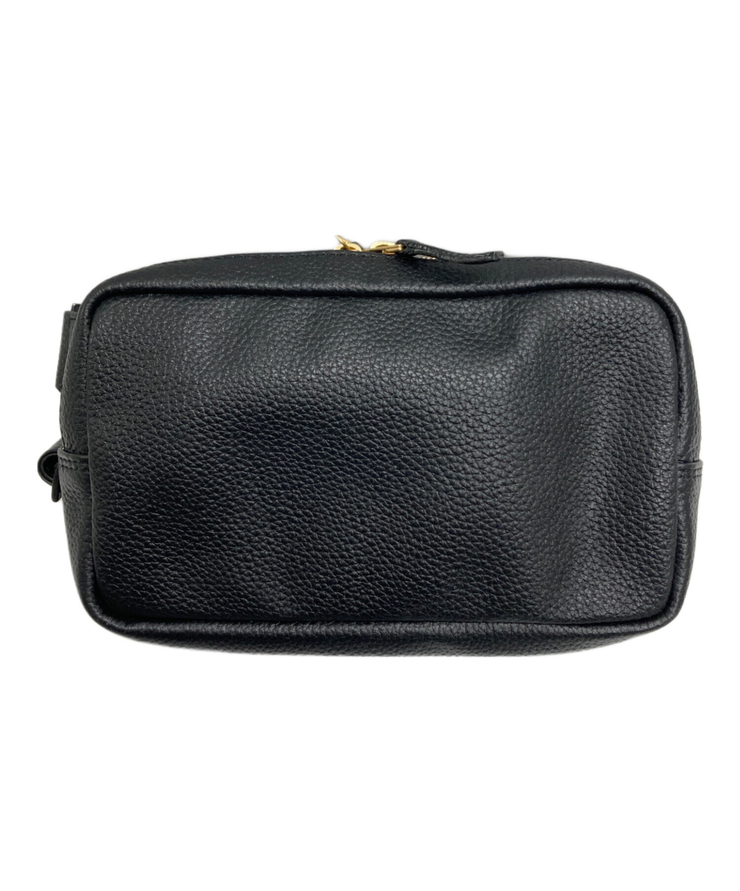中古・古着通販】hushtug (ハッシュタグ) レザーボディバッグ ブラック